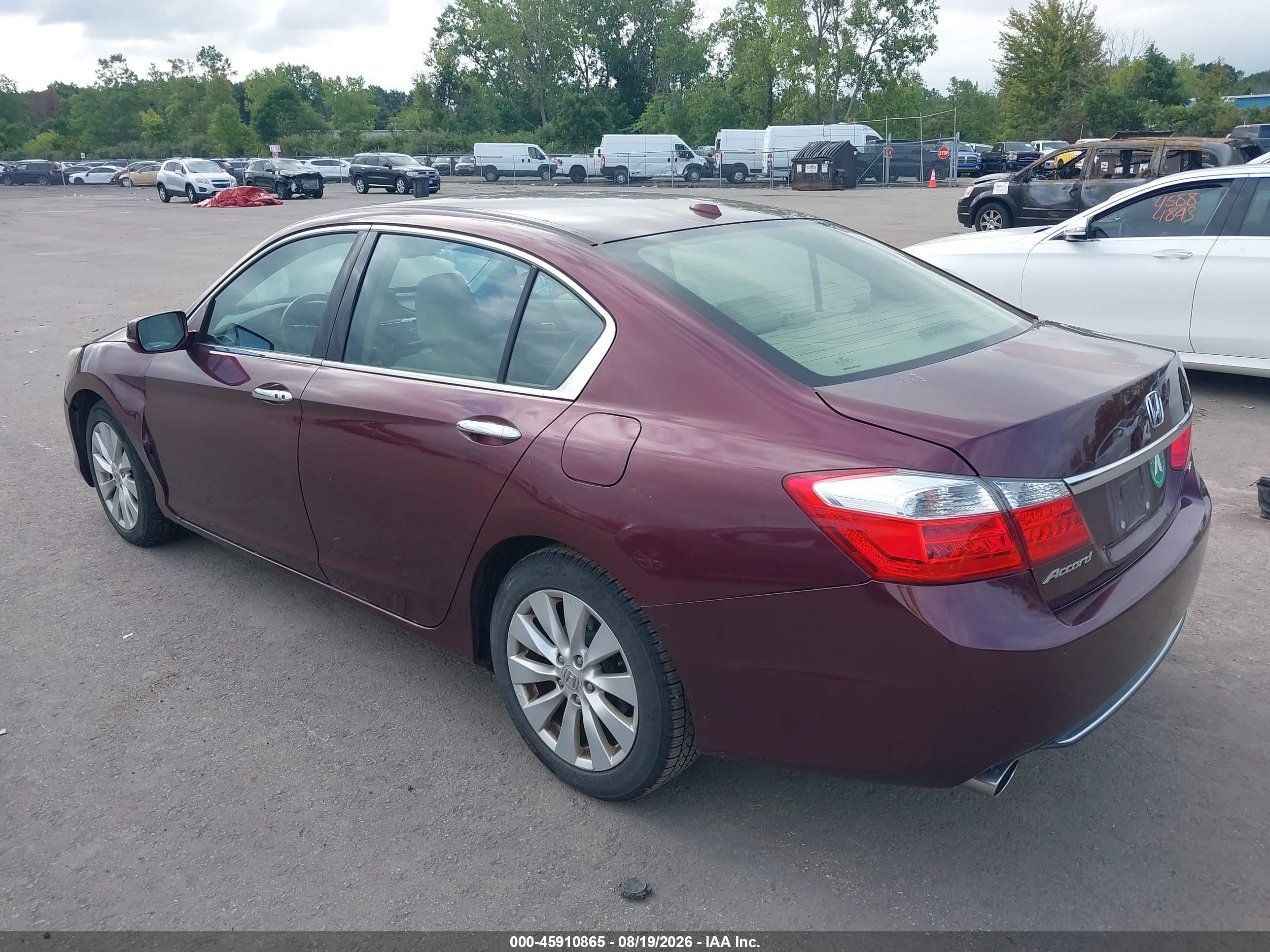 2013 Honda Accord Ex-l V-6 Maroon vin: 1HGCR3F83DA043315