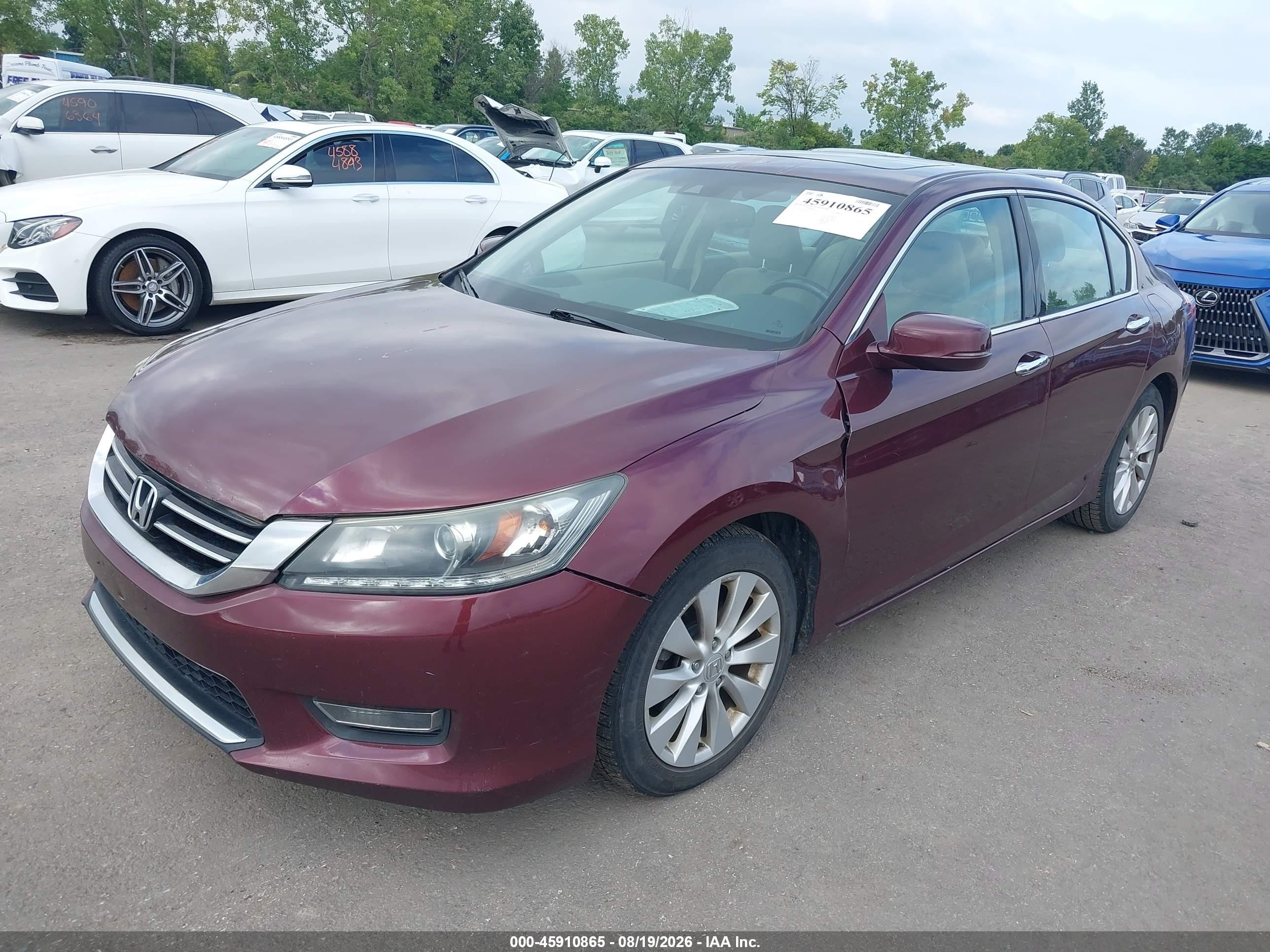 2013 Honda Accord Ex-l V-6 Maroon vin: 1HGCR3F83DA043315