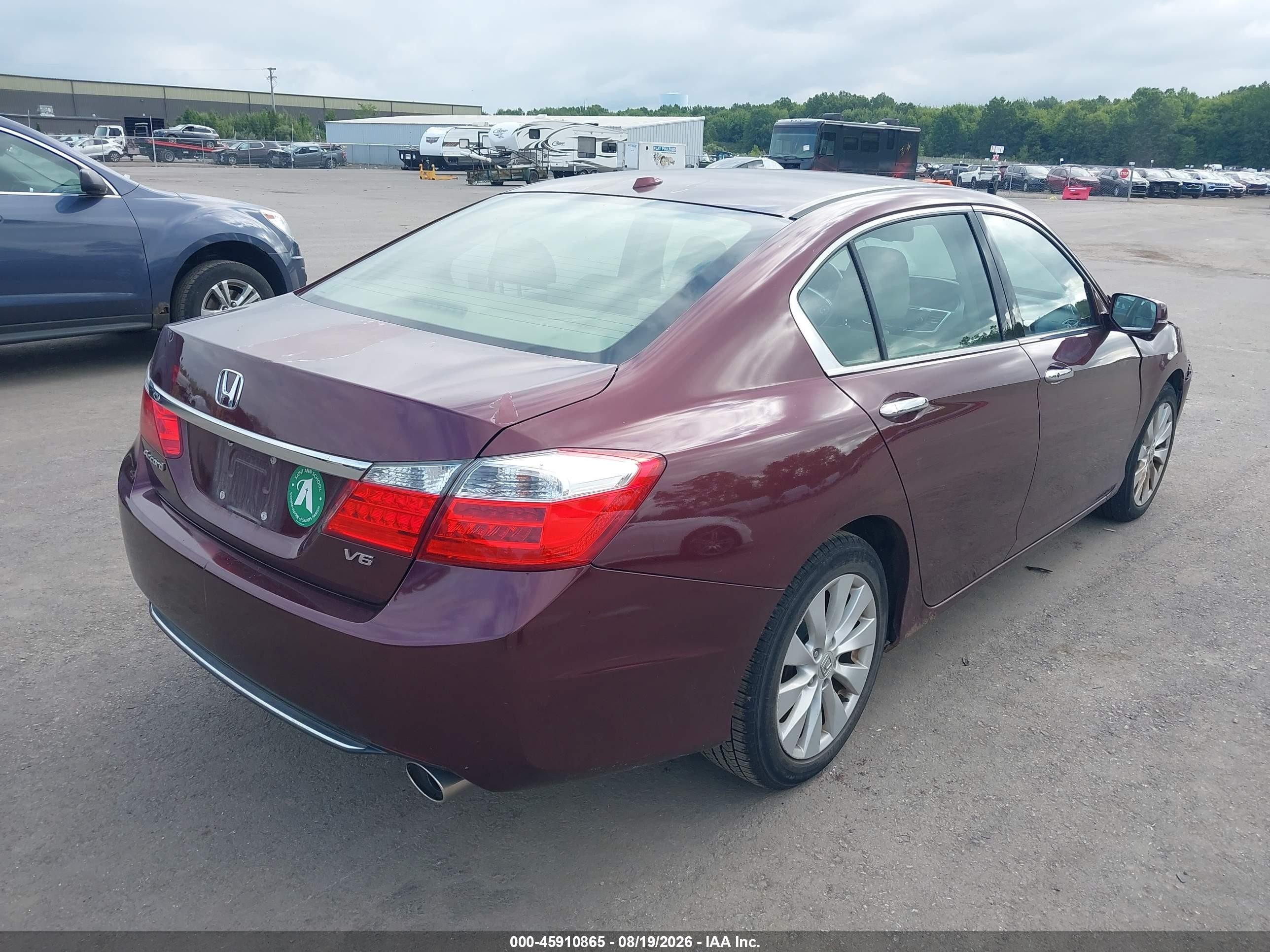 2013 Honda Accord Ex-l V-6 Maroon vin: 1HGCR3F83DA043315