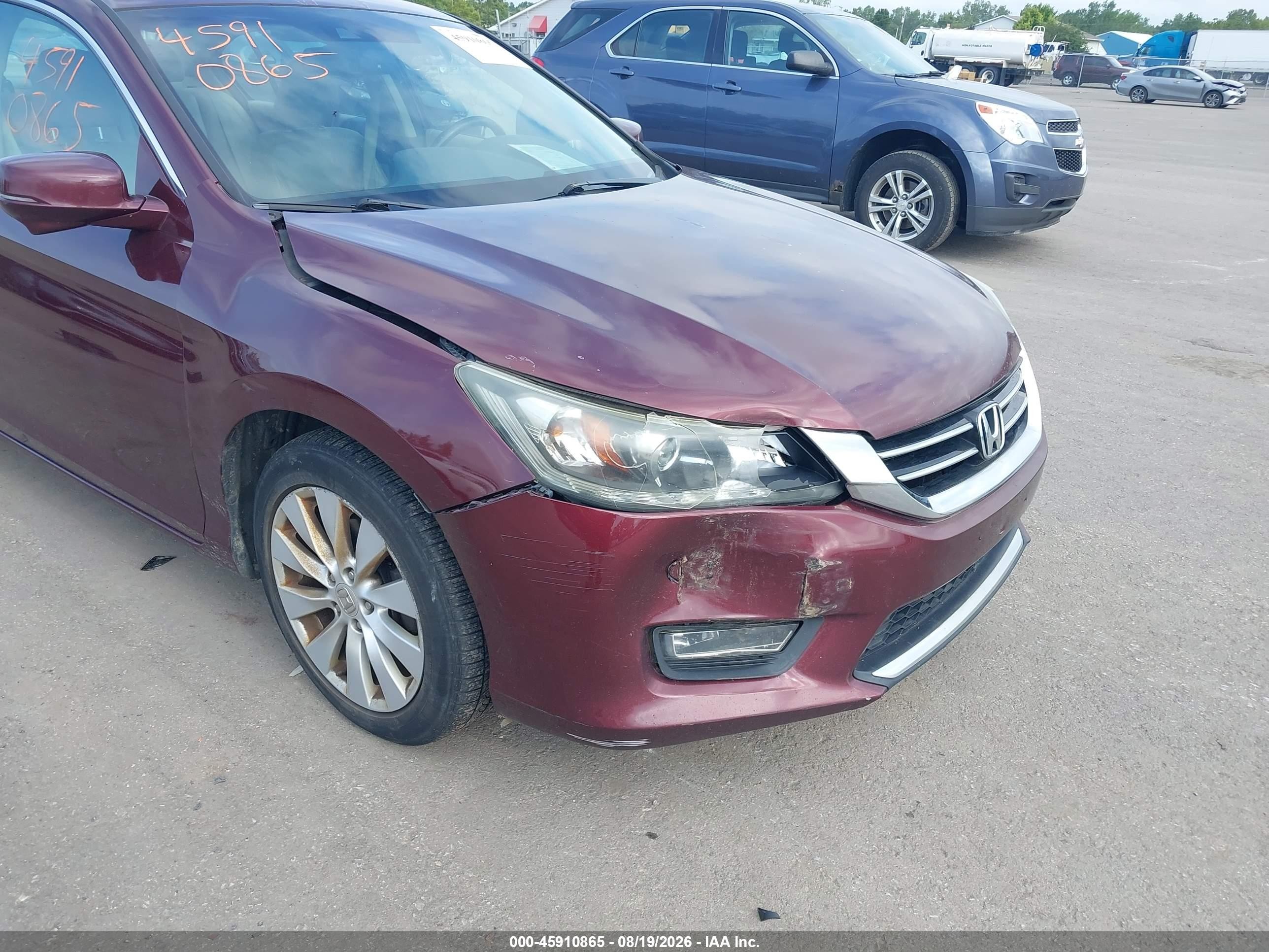 2013 Honda Accord Ex-l V-6 Maroon vin: 1HGCR3F83DA043315