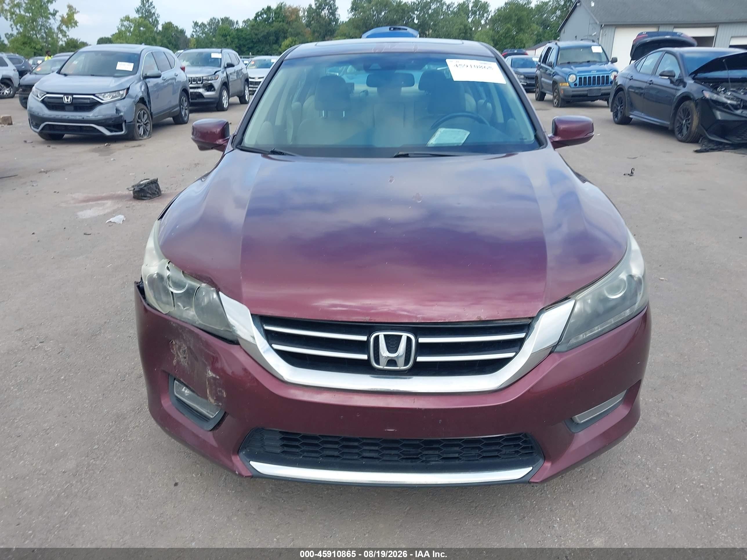 2013 Honda Accord Ex-l V-6 Maroon vin: 1HGCR3F83DA043315
