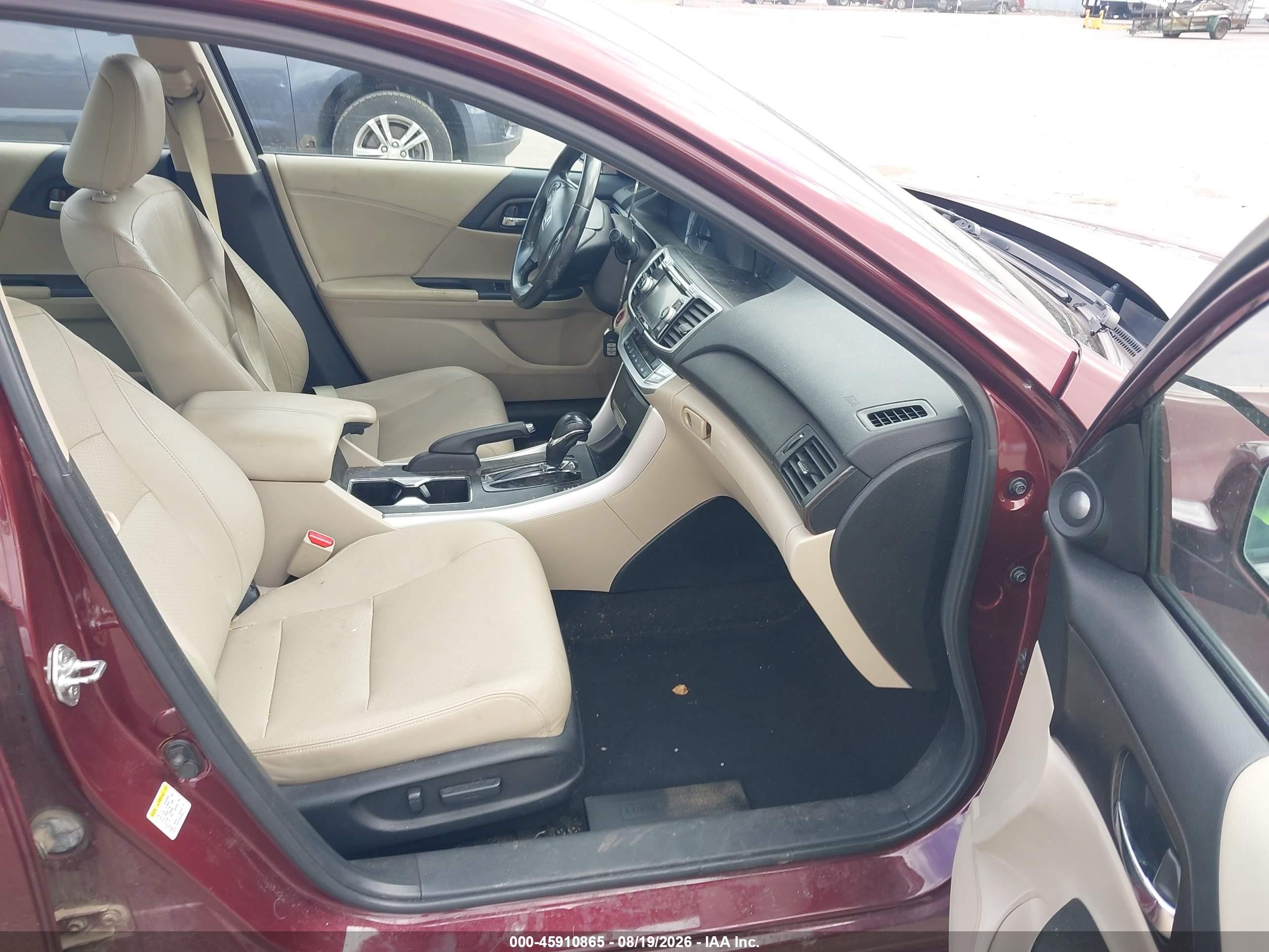 2013 Honda Accord Ex-l V-6 Maroon vin: 1HGCR3F83DA043315