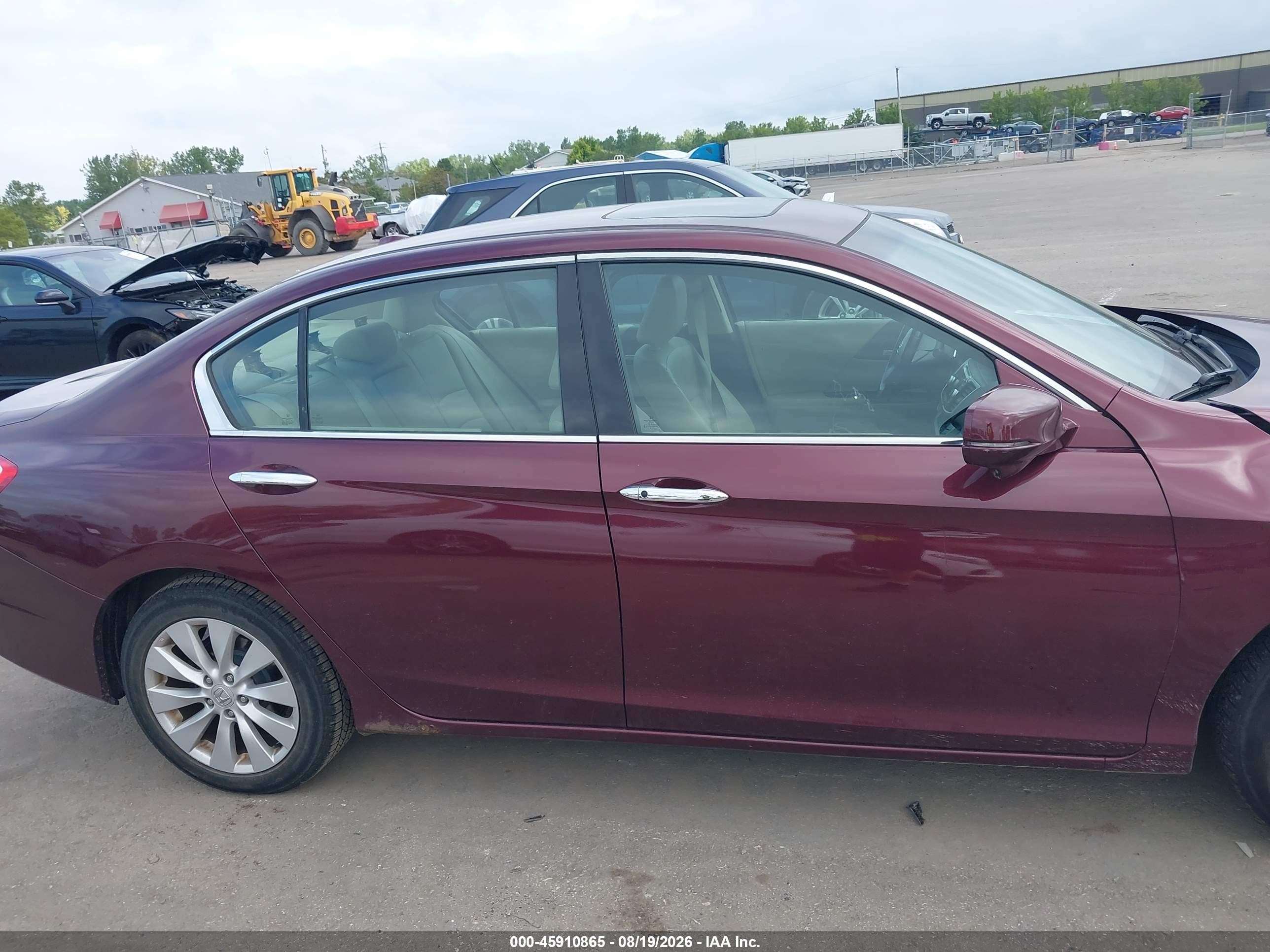 2013 Honda Accord Ex-l V-6 Maroon vin: 1HGCR3F83DA043315