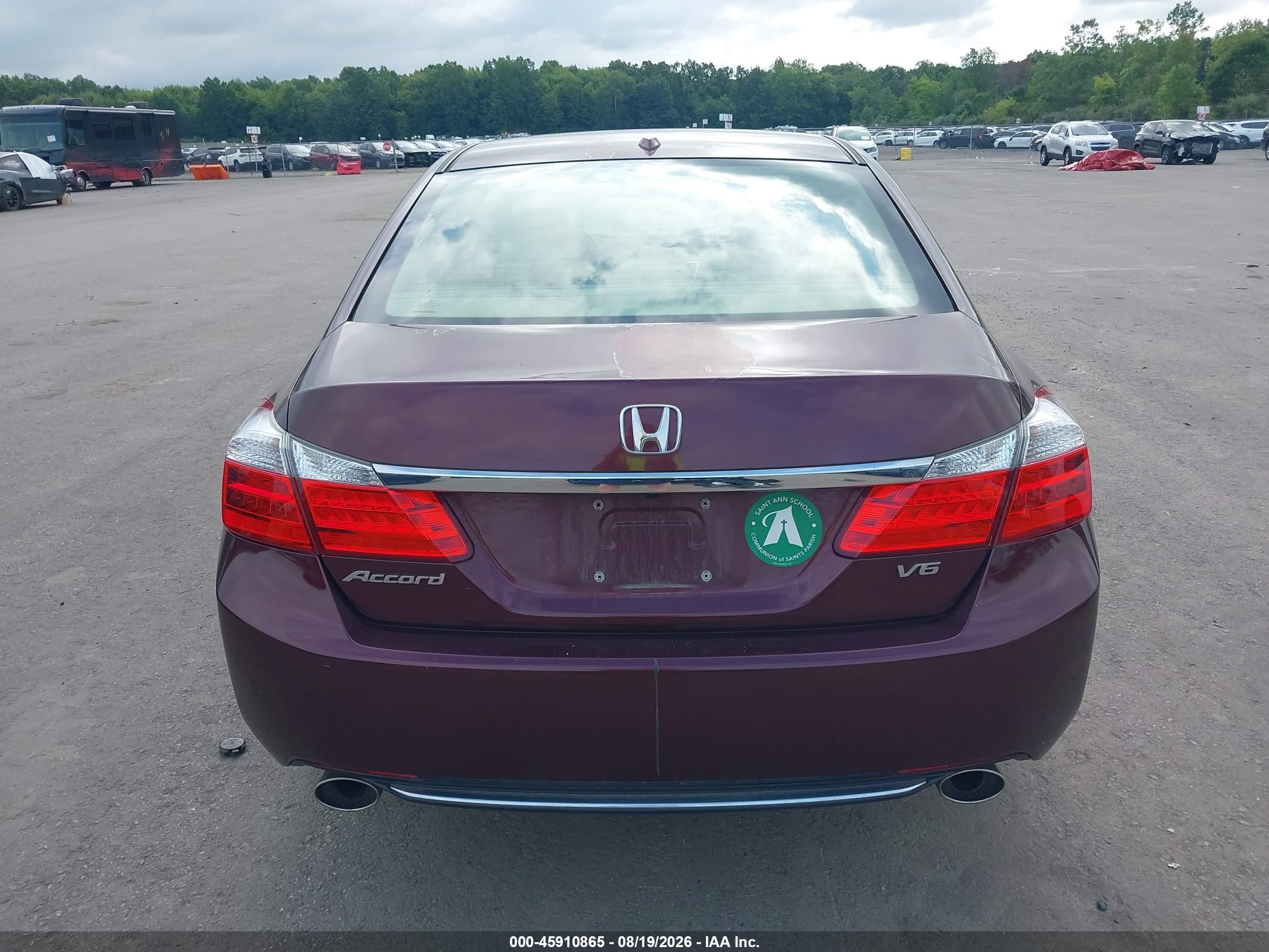 2013 Honda Accord Ex-l V-6 Maroon vin: 1HGCR3F83DA043315