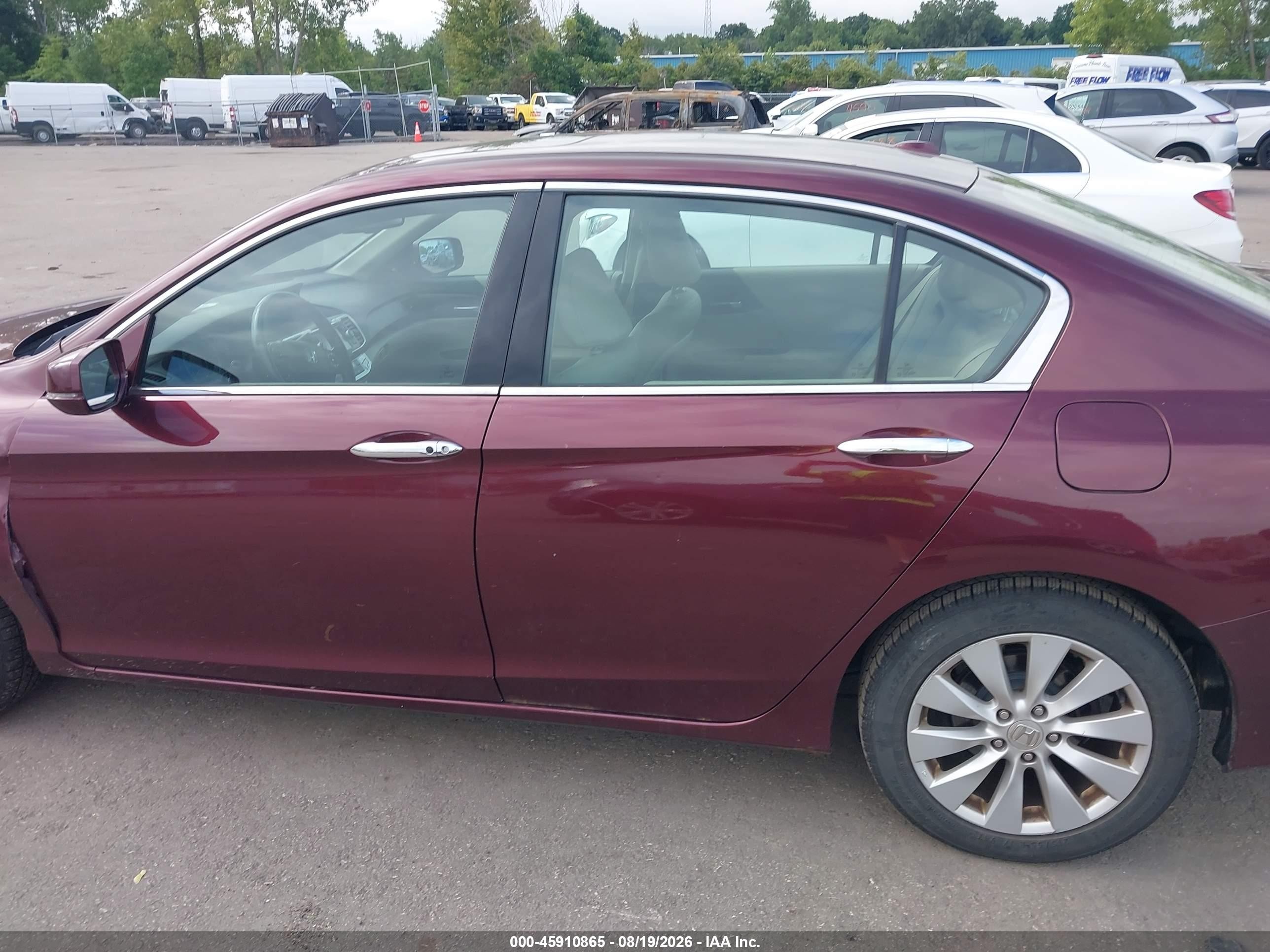 2013 Honda Accord Ex-l V-6 Maroon vin: 1HGCR3F83DA043315