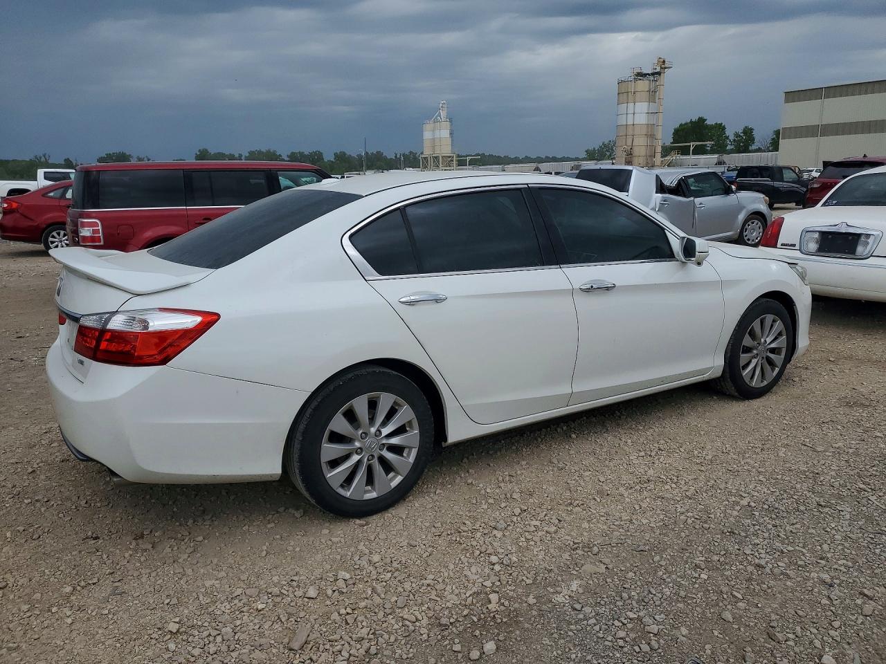 2014 Honda Accord Exl White vin: 1HGCR3F83EA007223