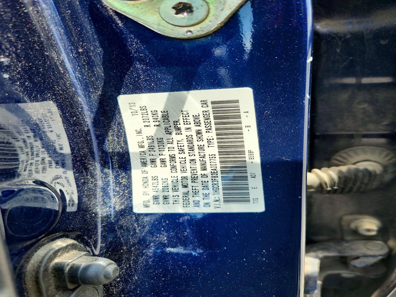2014 Honda Accord Exl Синий vin: 1HGCR3F83EA007755