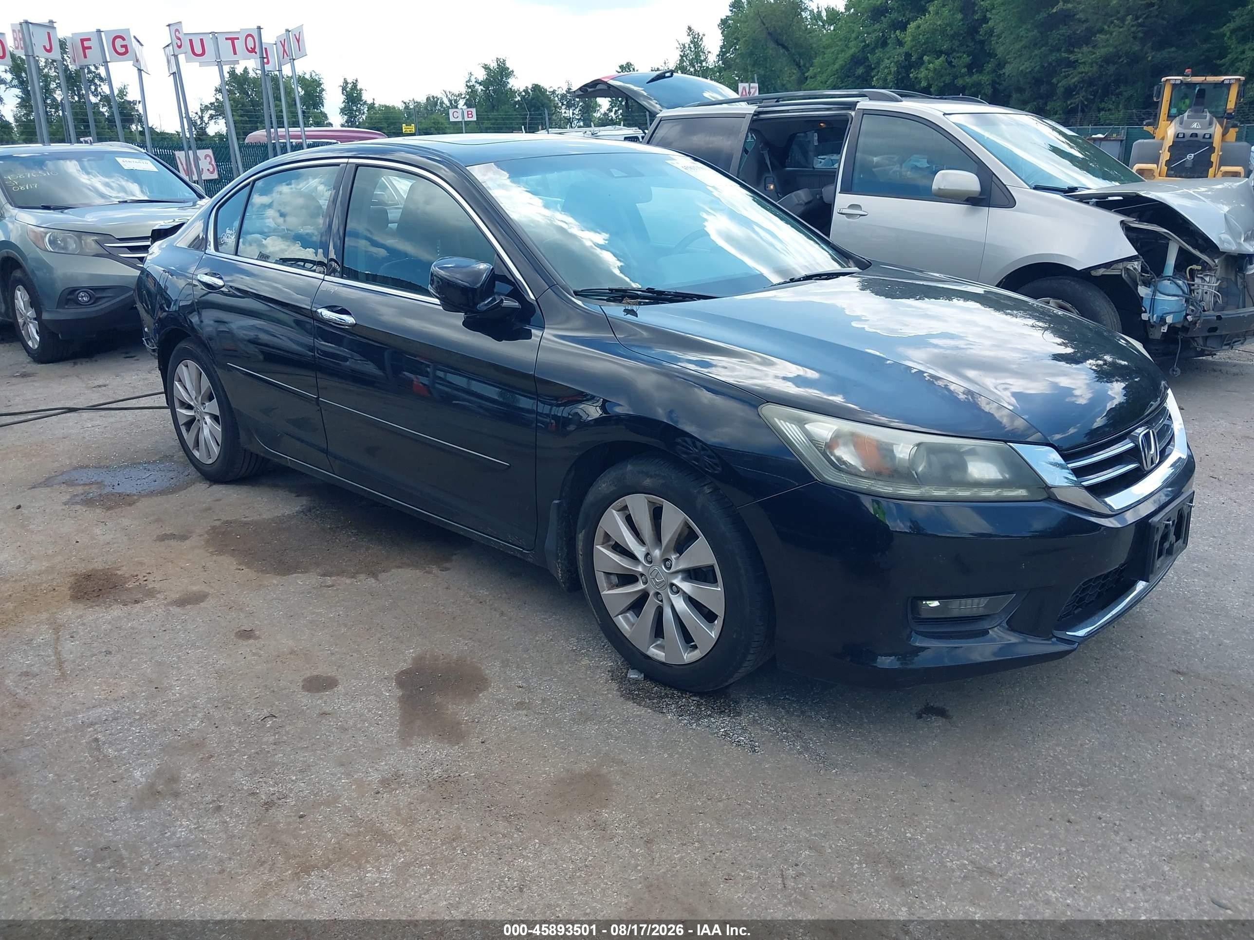 2014 Honda Accord Ex-l V-6 Black vin: 1HGCR3F83EA016147