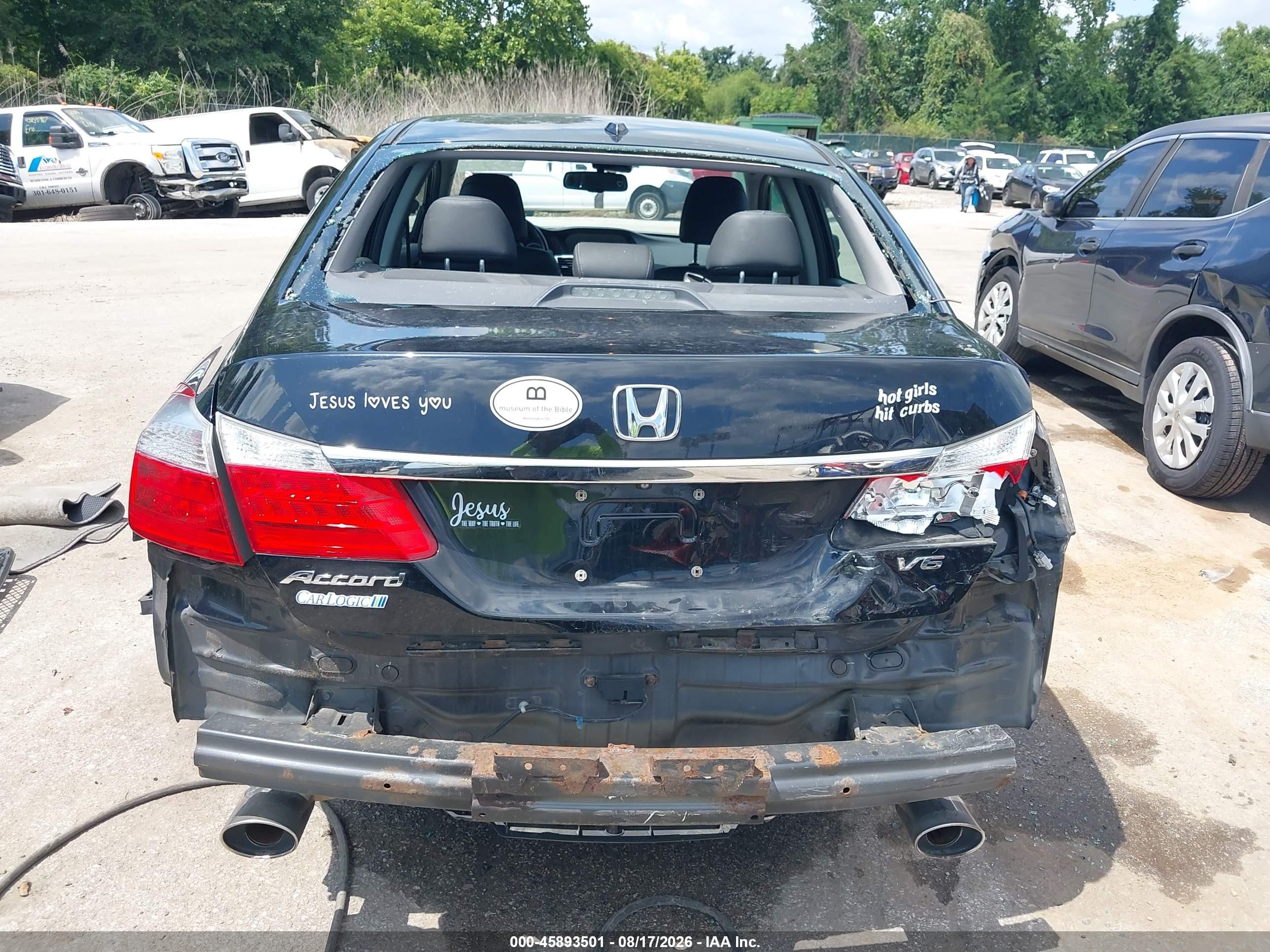 2014 Honda Accord Ex-l V-6 Black vin: 1HGCR3F83EA016147