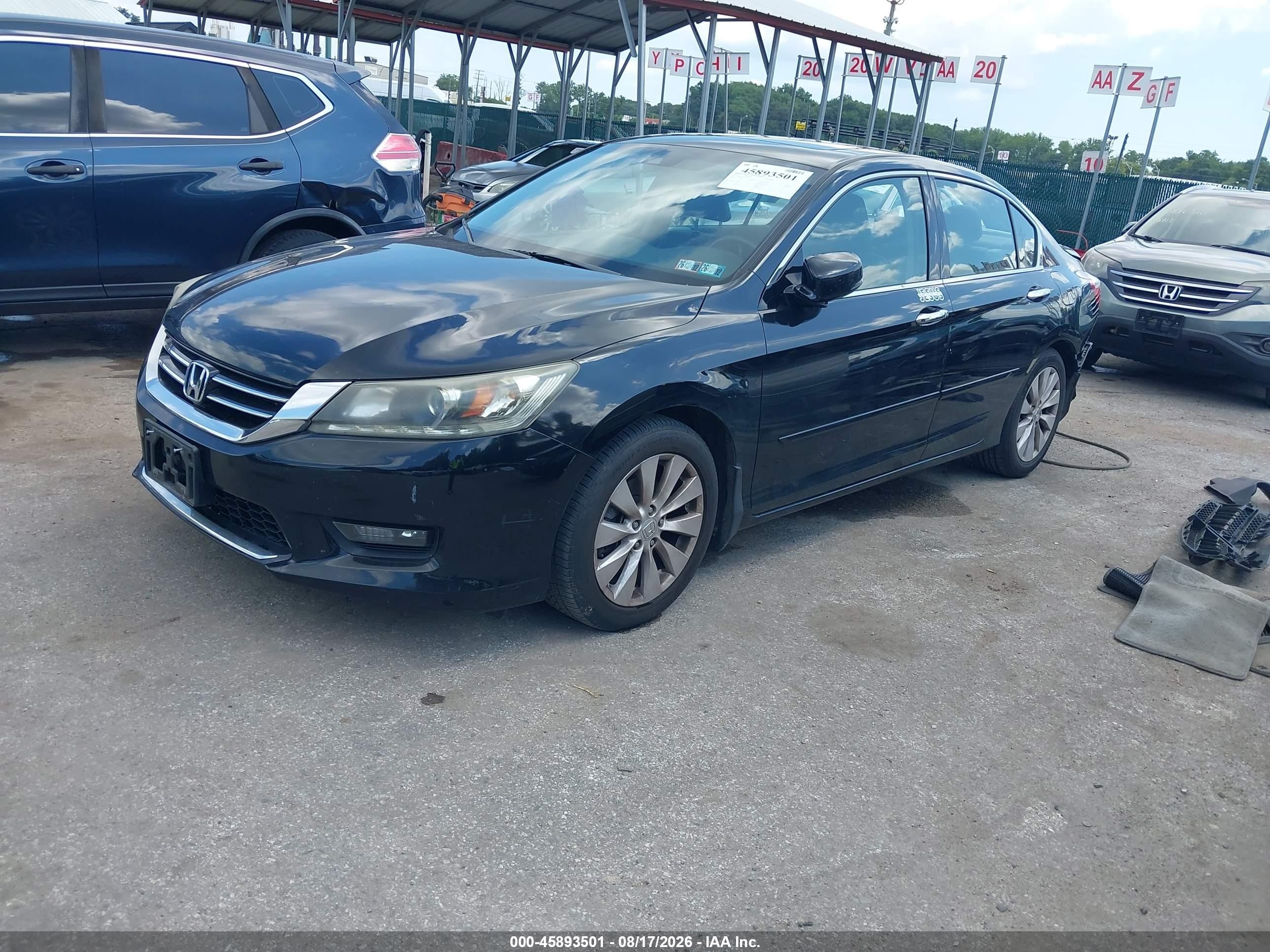 2014 Honda Accord Ex-l V-6 Black vin: 1HGCR3F83EA016147