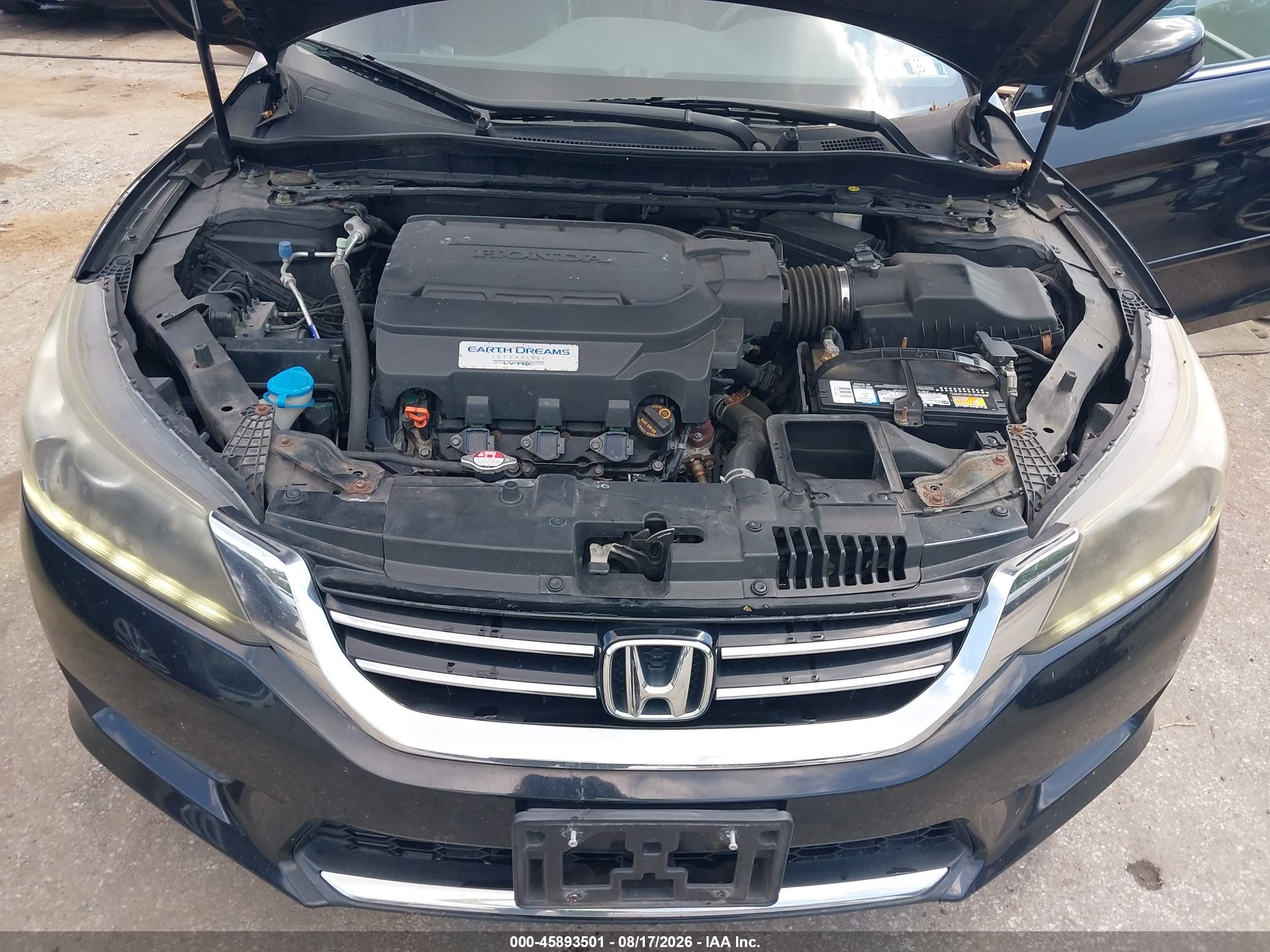 2014 Honda Accord Ex-l V-6 Black vin: 1HGCR3F83EA016147
