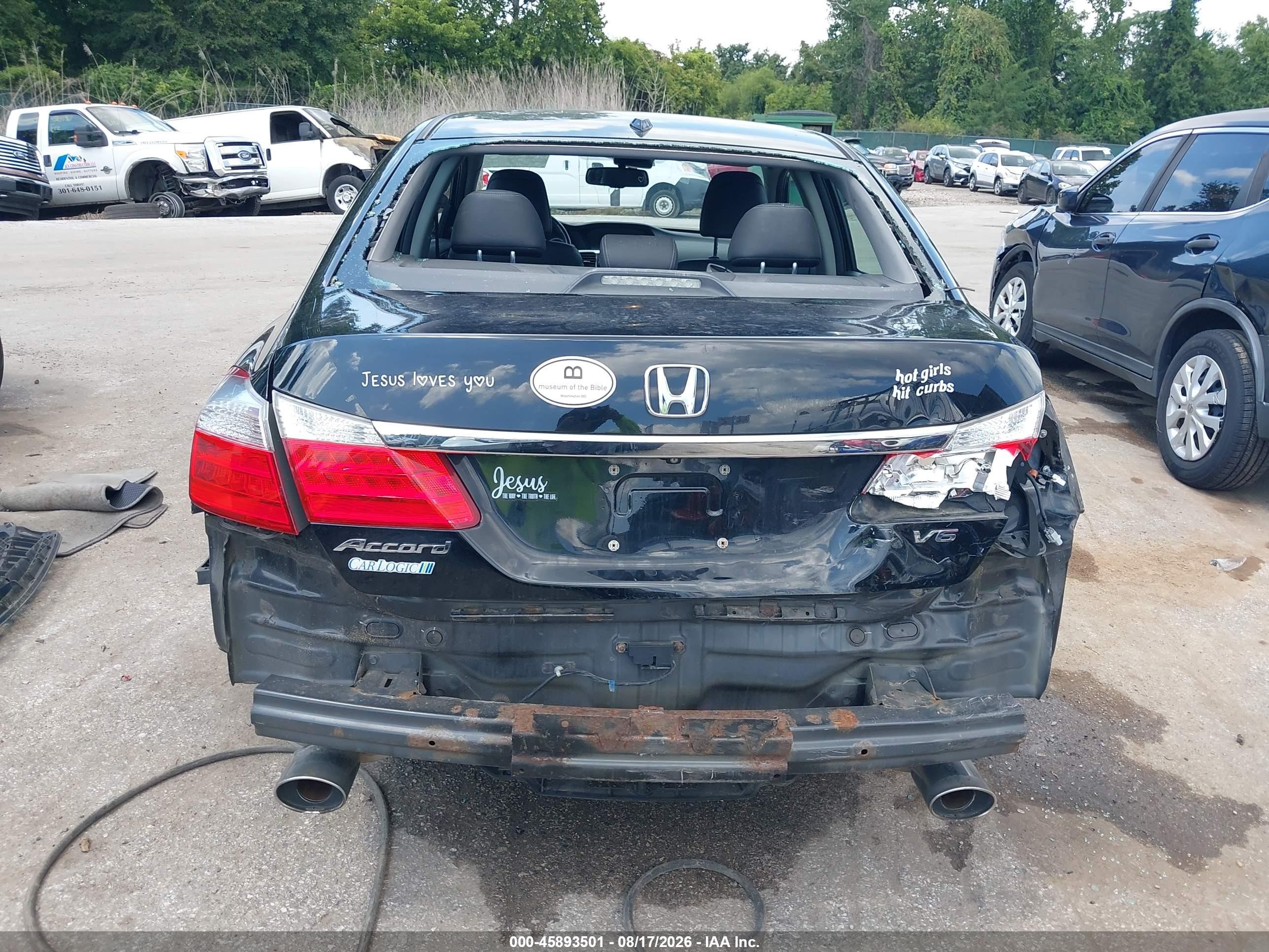 2014 Honda Accord Ex-l V-6 Black vin: 1HGCR3F83EA016147