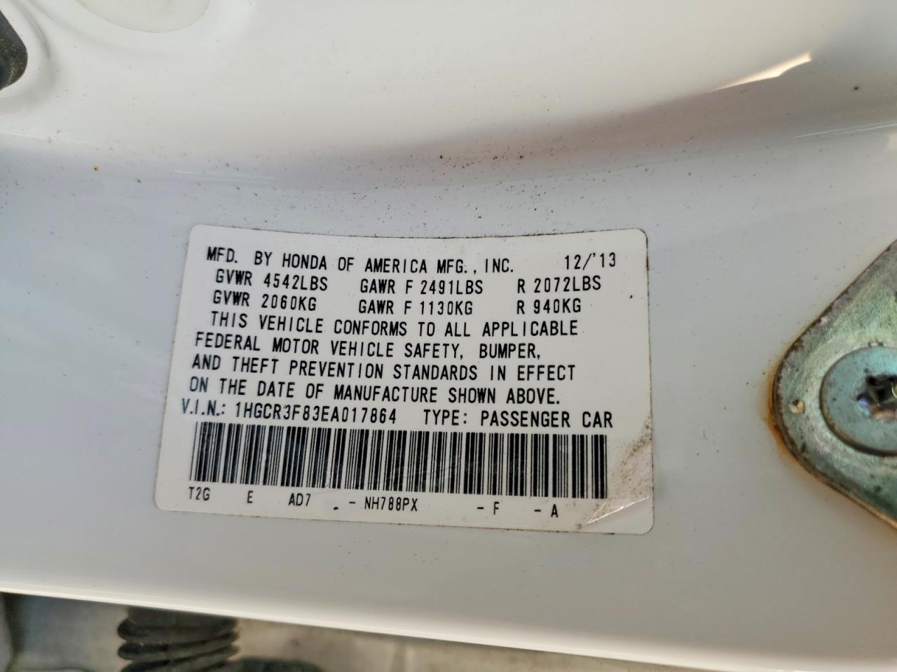 2014 Honda Accord Exl White vin: 1HGCR3F83EA017864