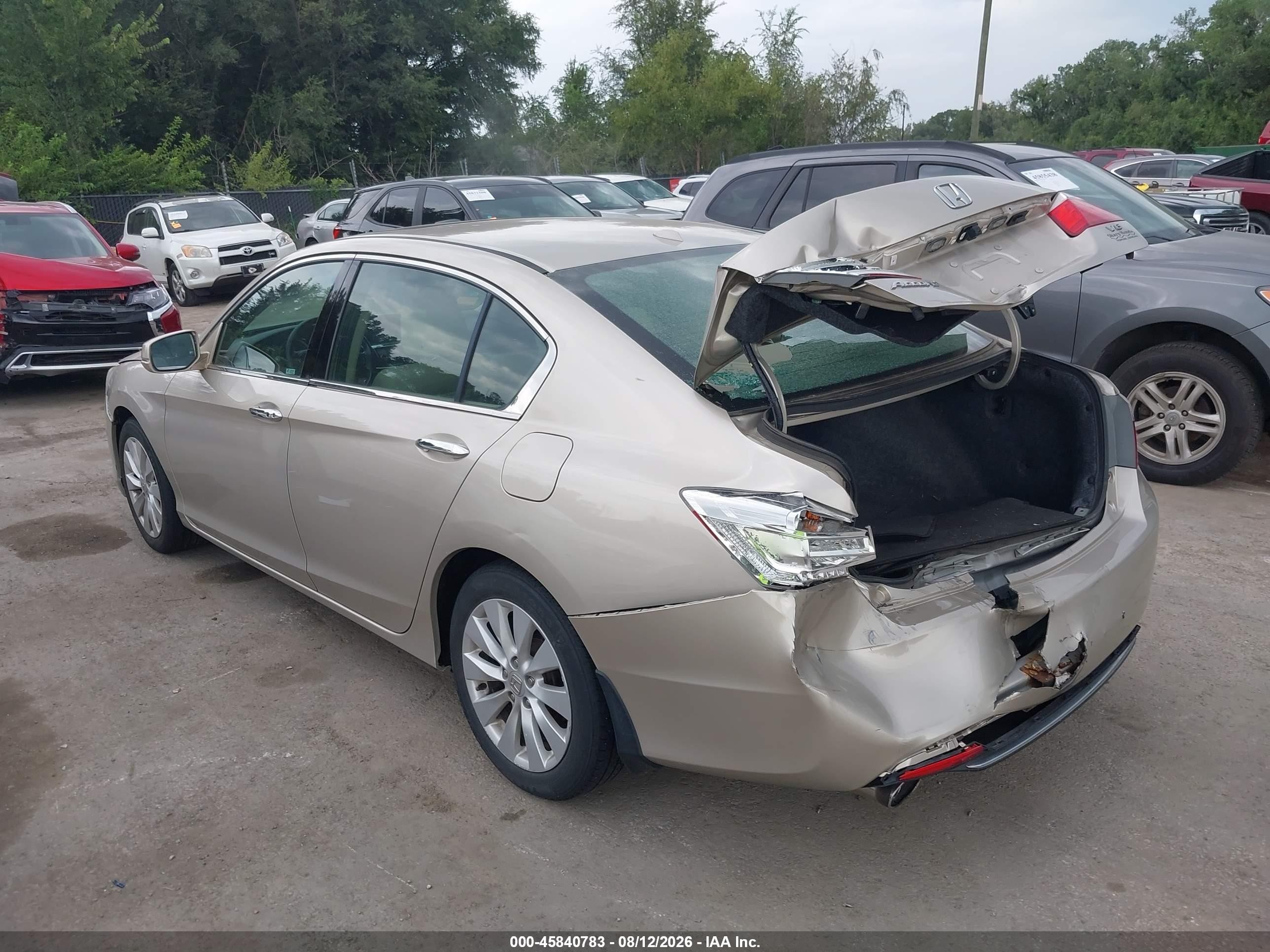 2014 Honda Accord Ex-l V-6 Tan vin: 1HGCR3F83EA036348