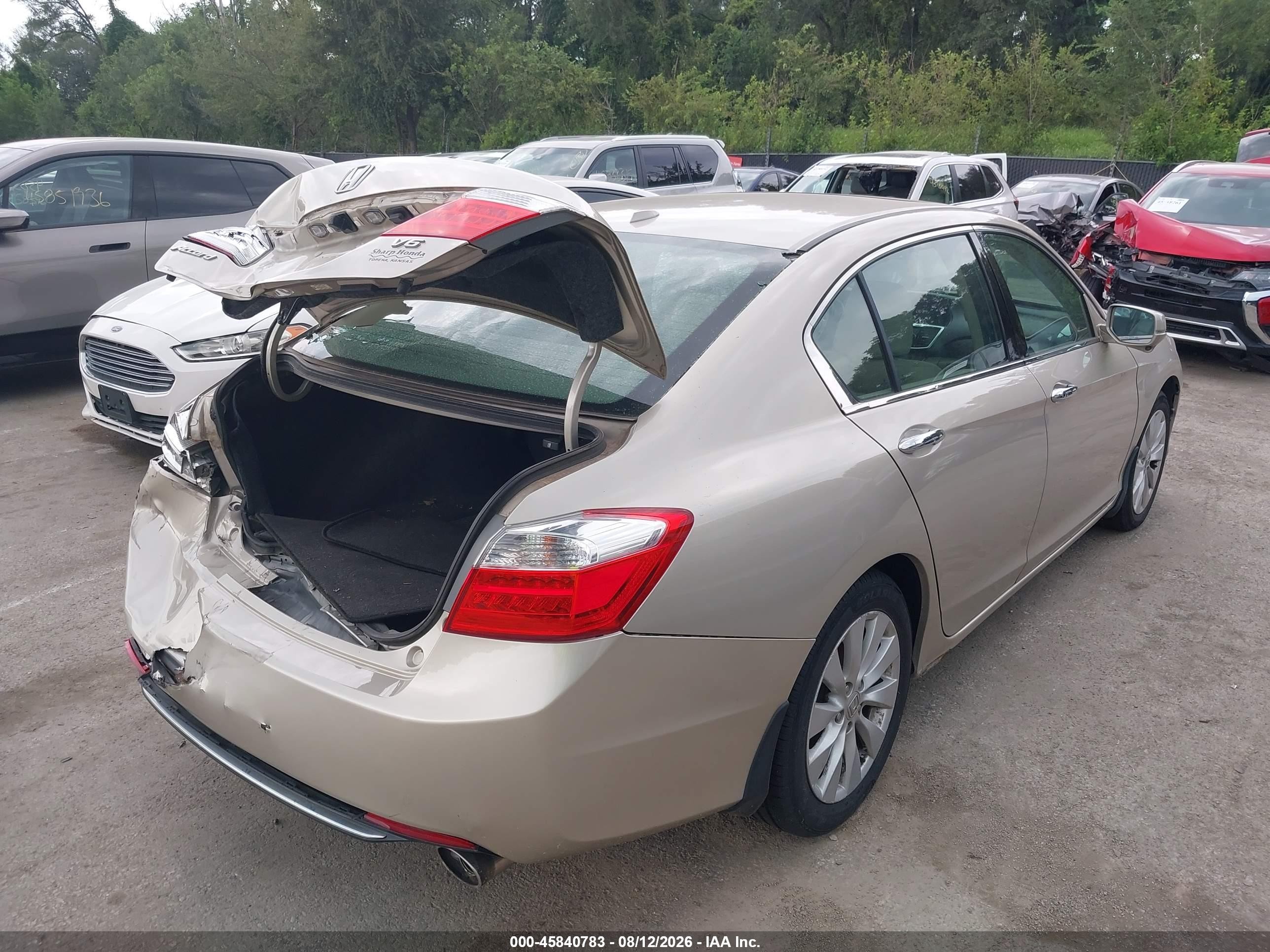 2014 Honda Accord Ex-l V-6 Tan vin: 1HGCR3F83EA036348