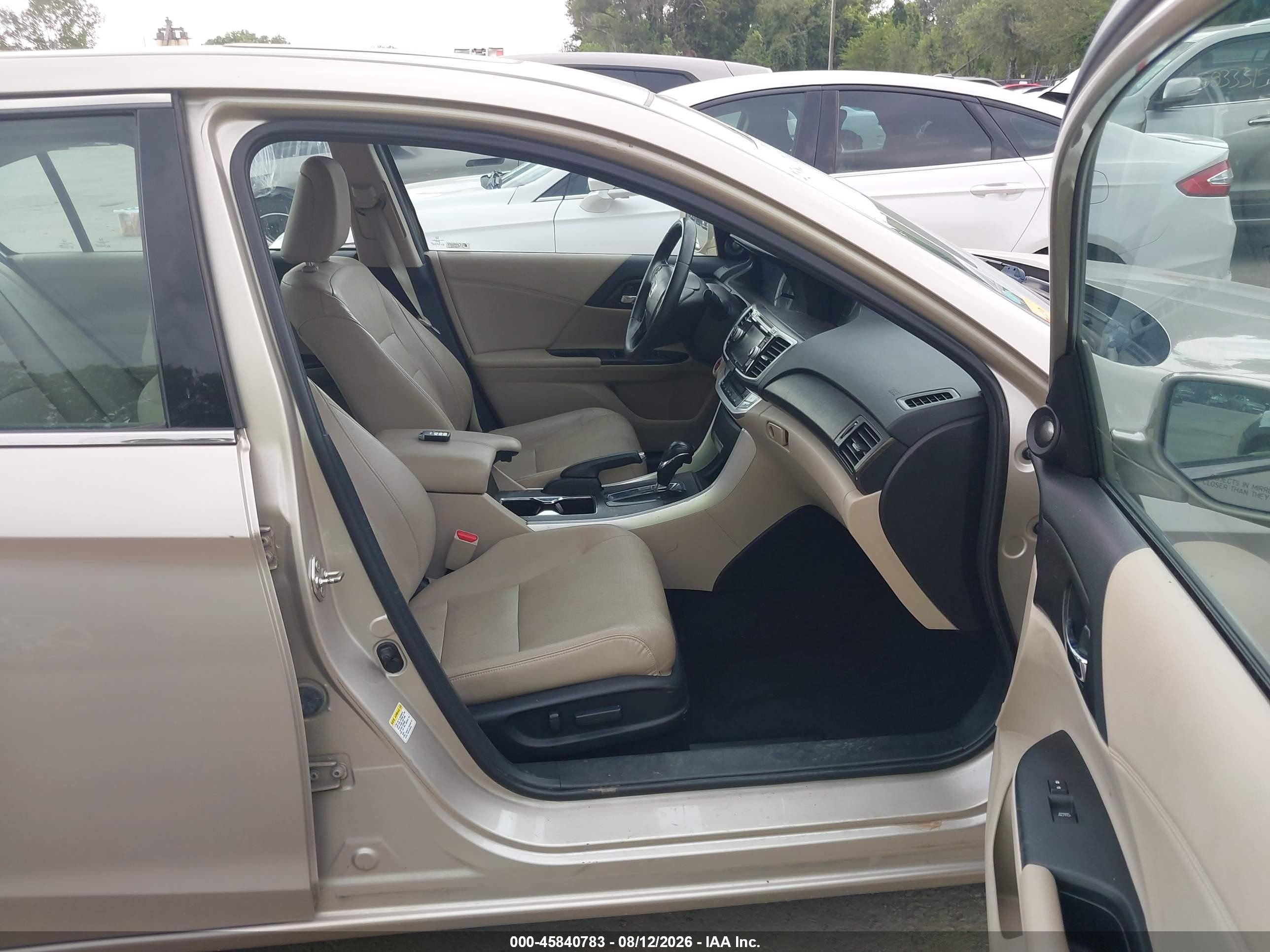 2014 Honda Accord Ex-l V-6 Tan vin: 1HGCR3F83EA036348