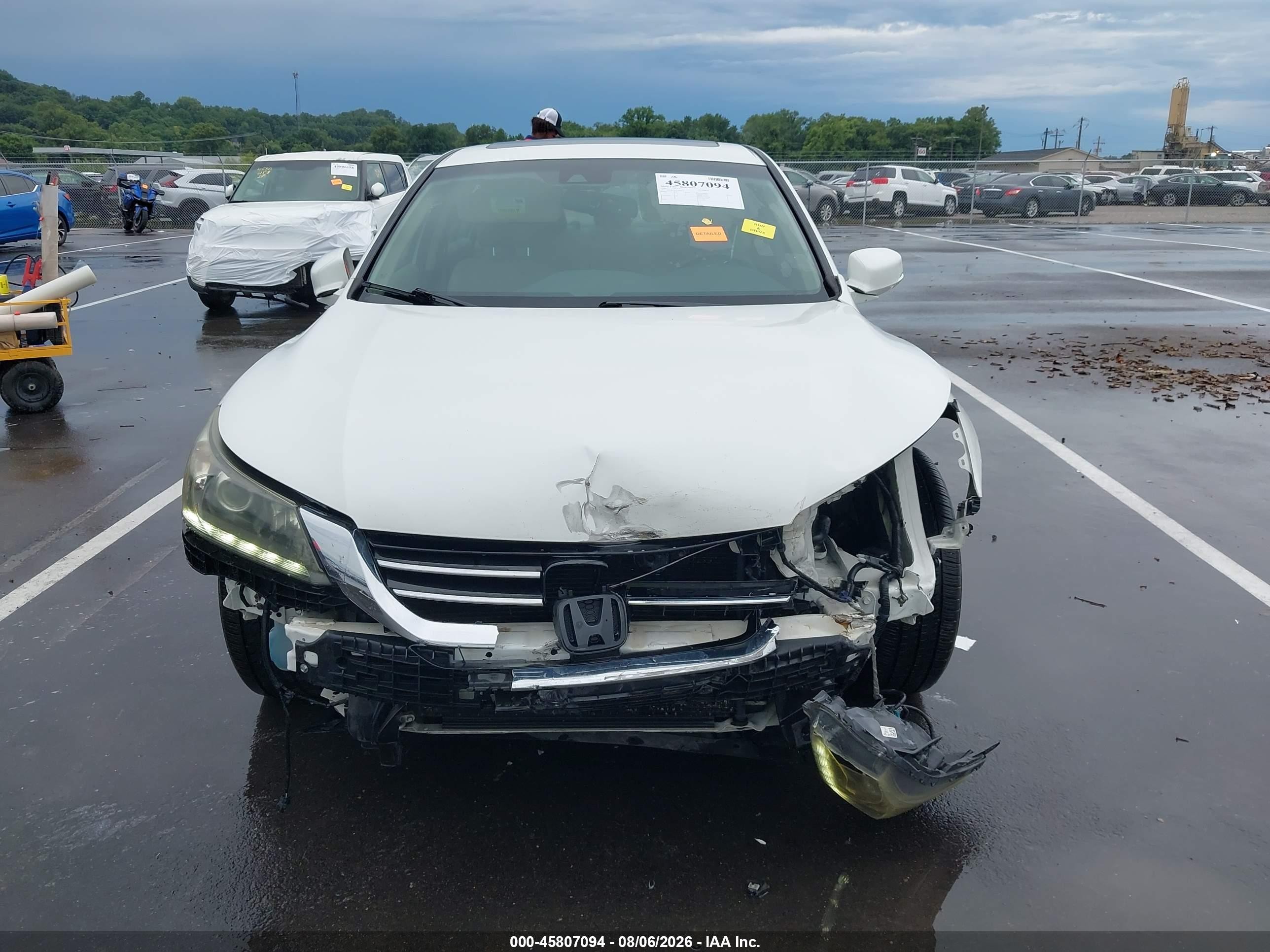 2015 Honda Accord Ex-l V-6 White vin: 1HGCR3F83FA015310