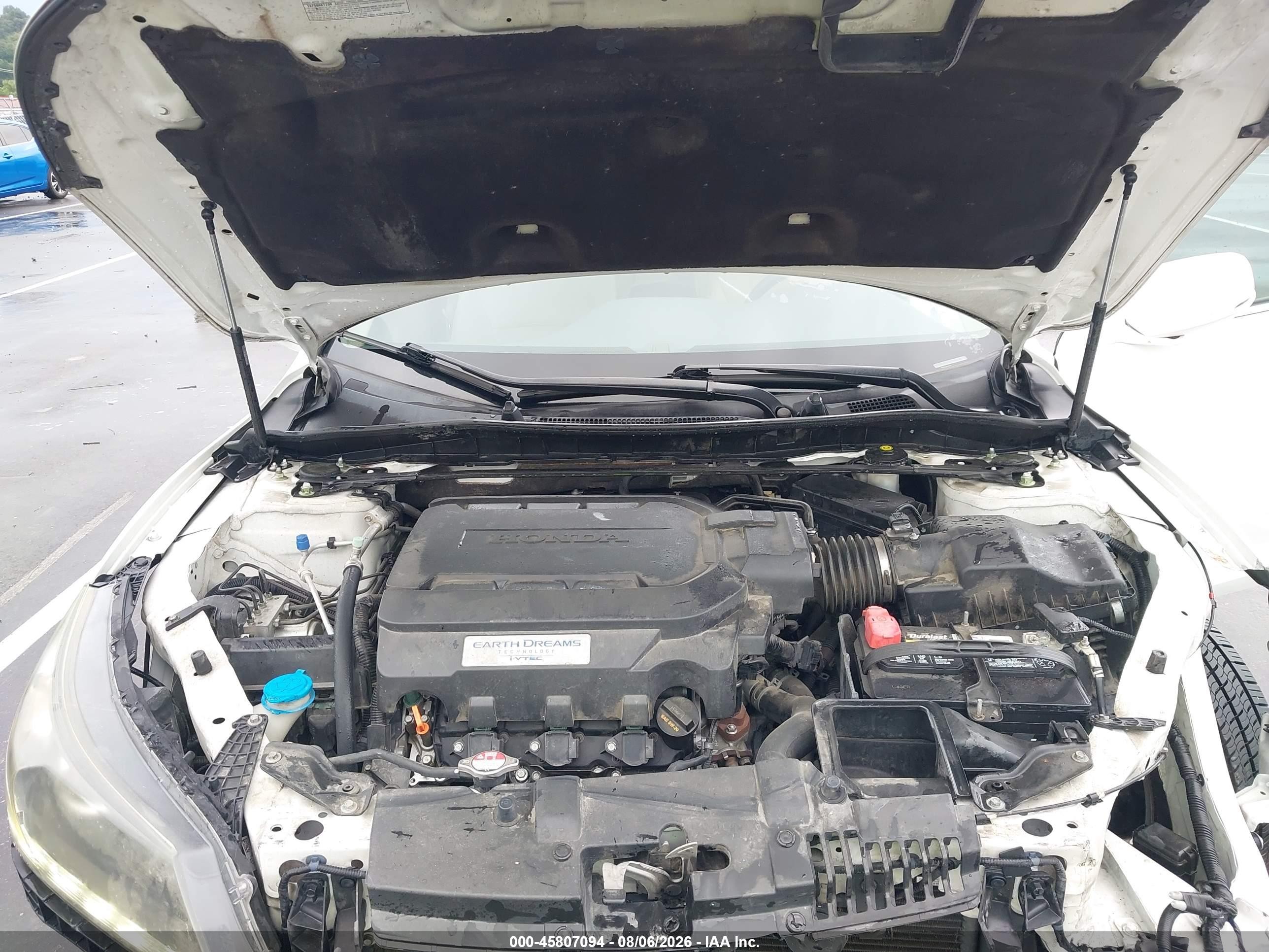 2015 Honda Accord Ex-l V-6 White vin: 1HGCR3F83FA015310