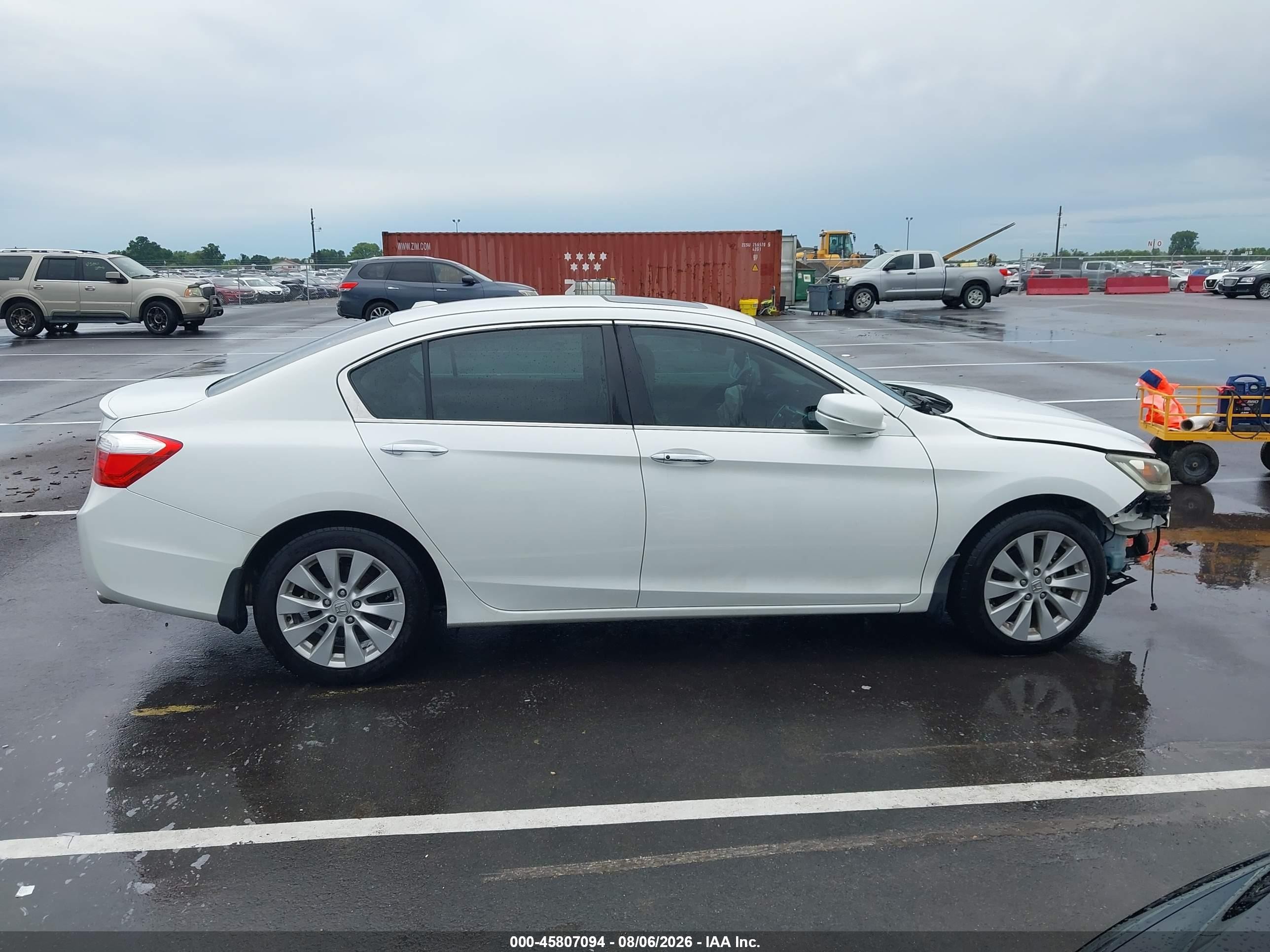2015 Honda Accord Ex-l V-6 White vin: 1HGCR3F83FA015310
