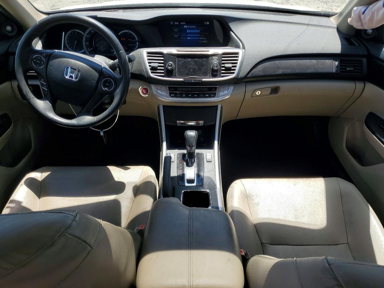 2015 Honda Accord Exl White vin: 1HGCR3F83FA017980
