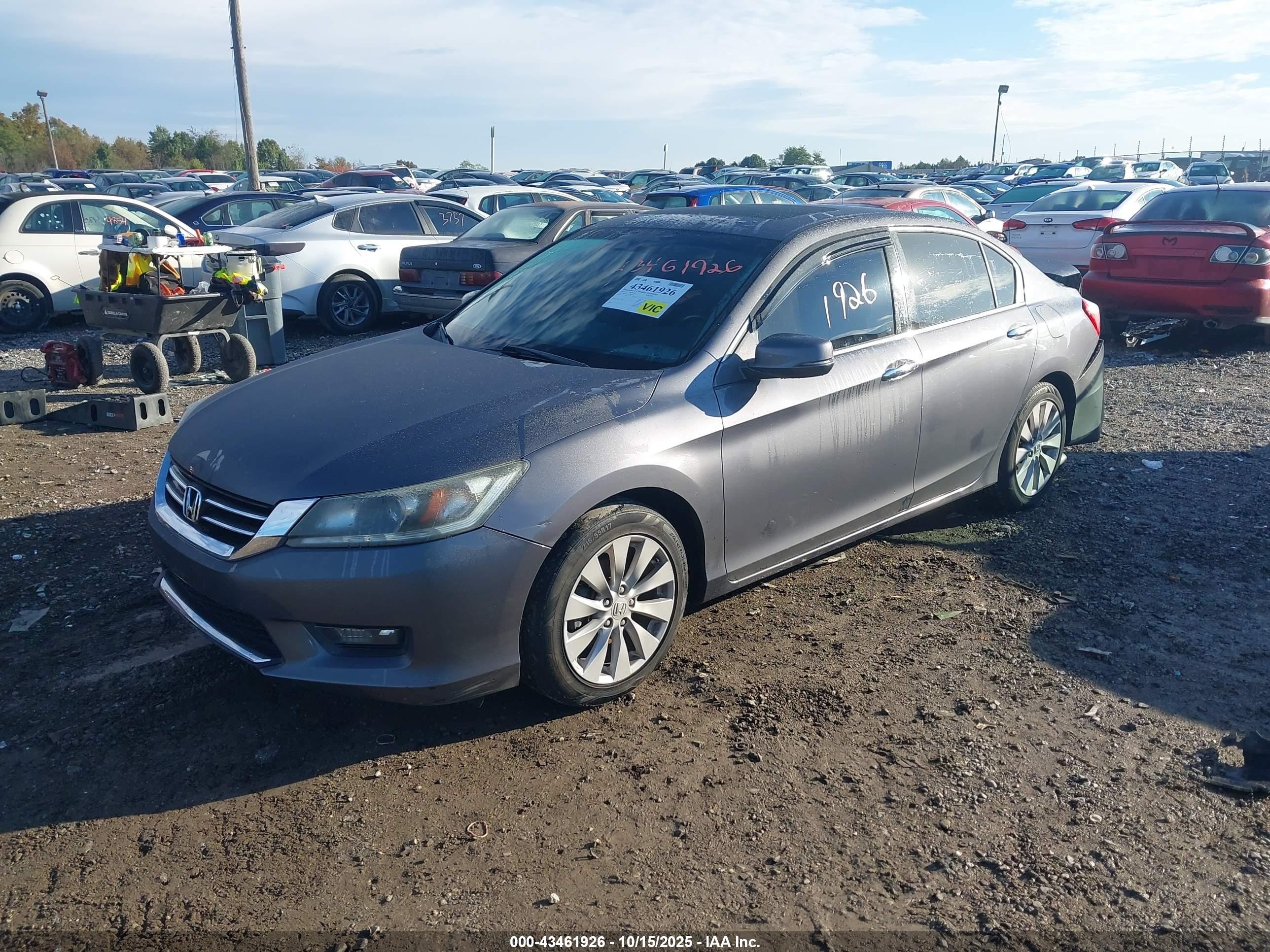 2015 Honda Accord Ex-l V-6 Gray vin: 1HGCR3F83FA020703