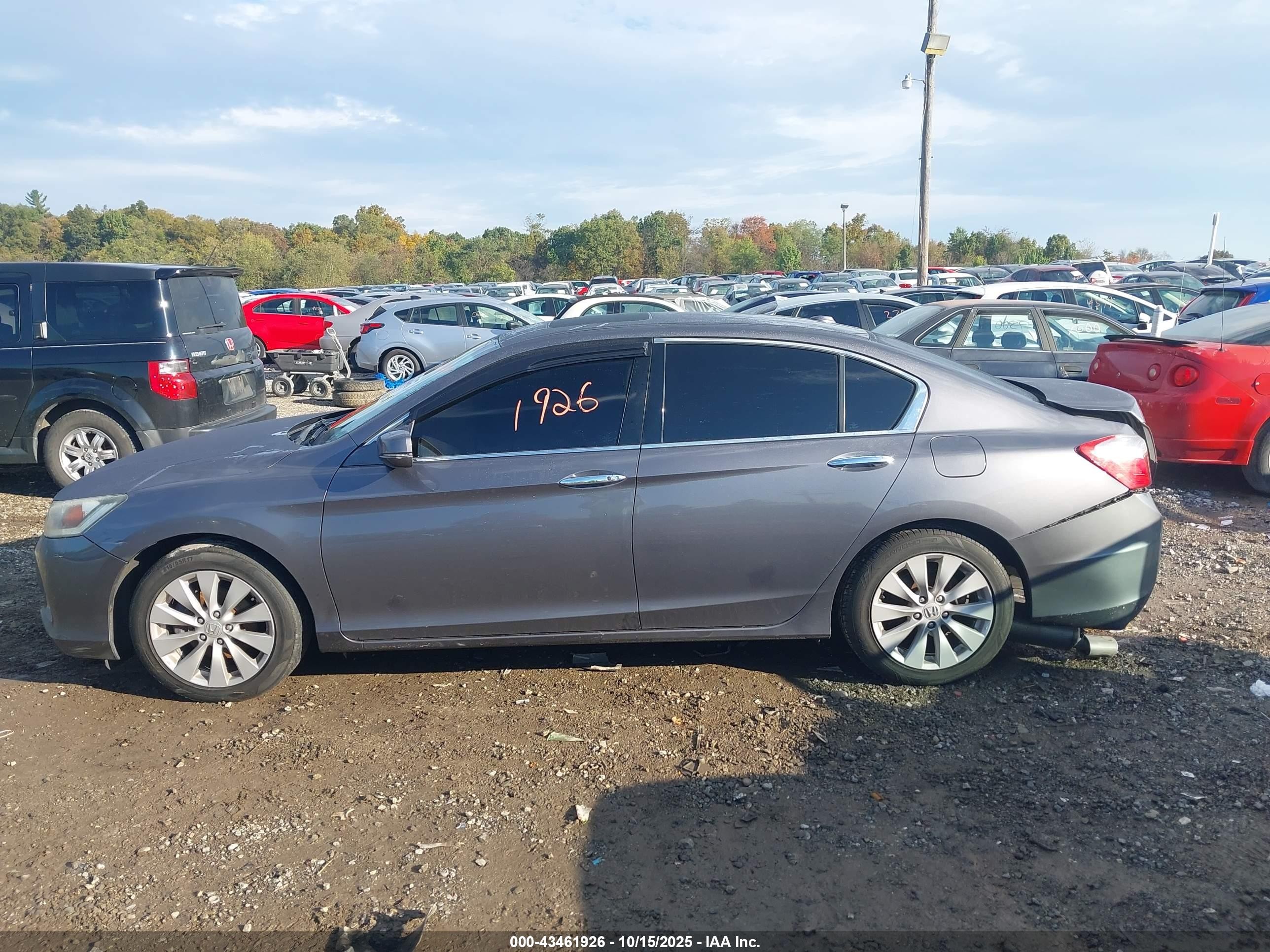 2015 Honda Accord Ex-l V-6 Gray vin: 1HGCR3F83FA020703