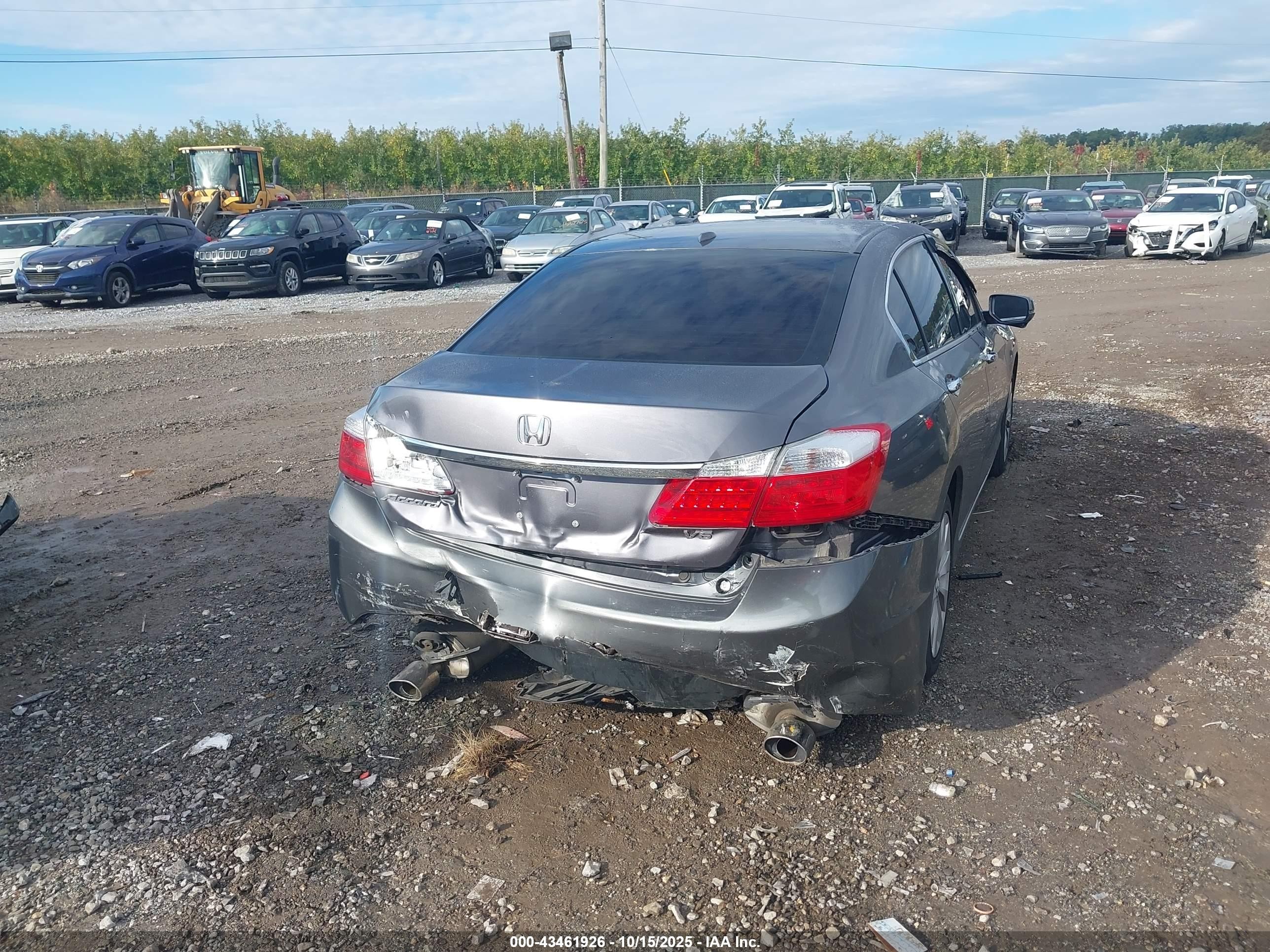 2015 Honda Accord Ex-l V-6 Gray vin: 1HGCR3F83FA020703