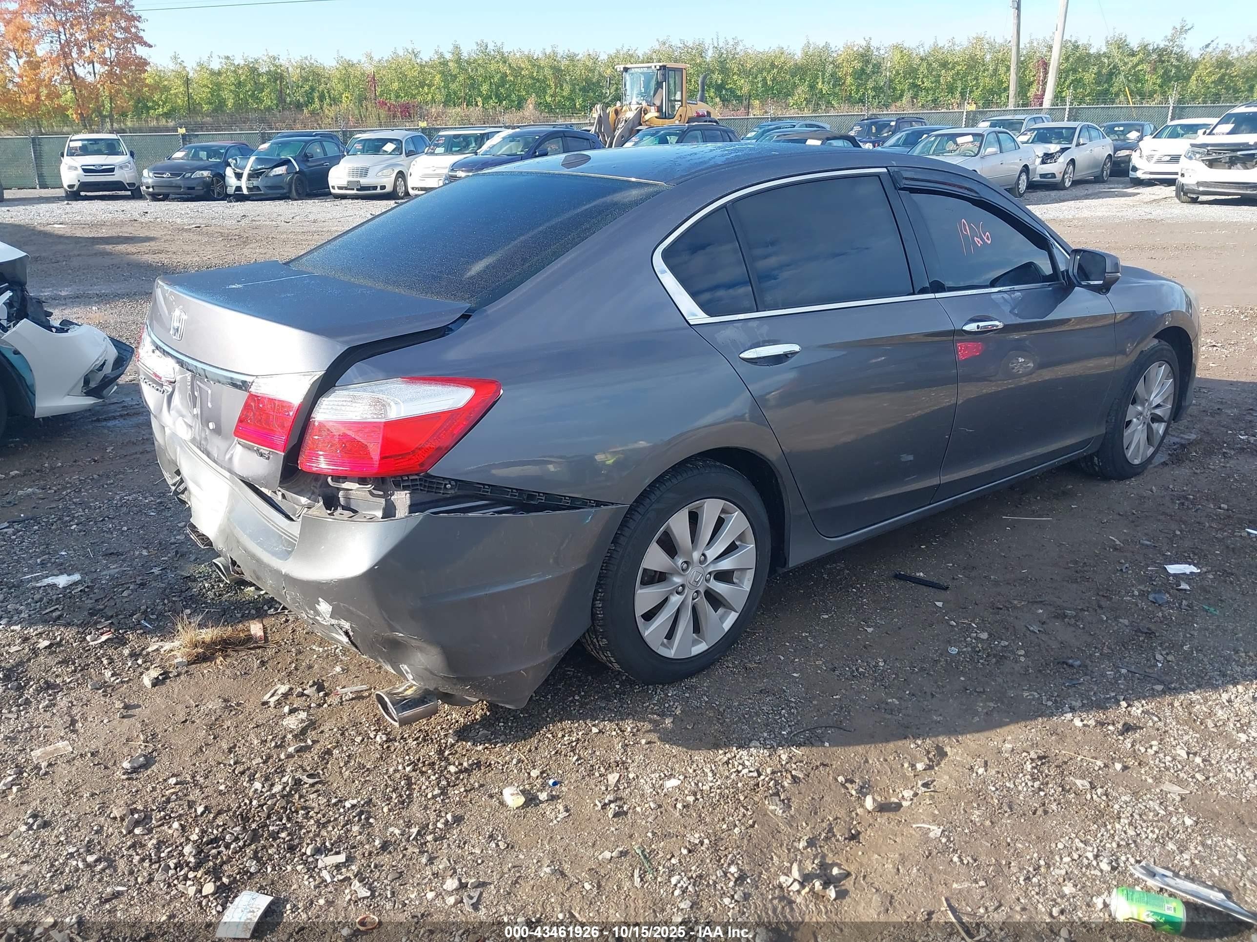 2015 Honda Accord Ex-l V-6 Gray vin: 1HGCR3F83FA020703