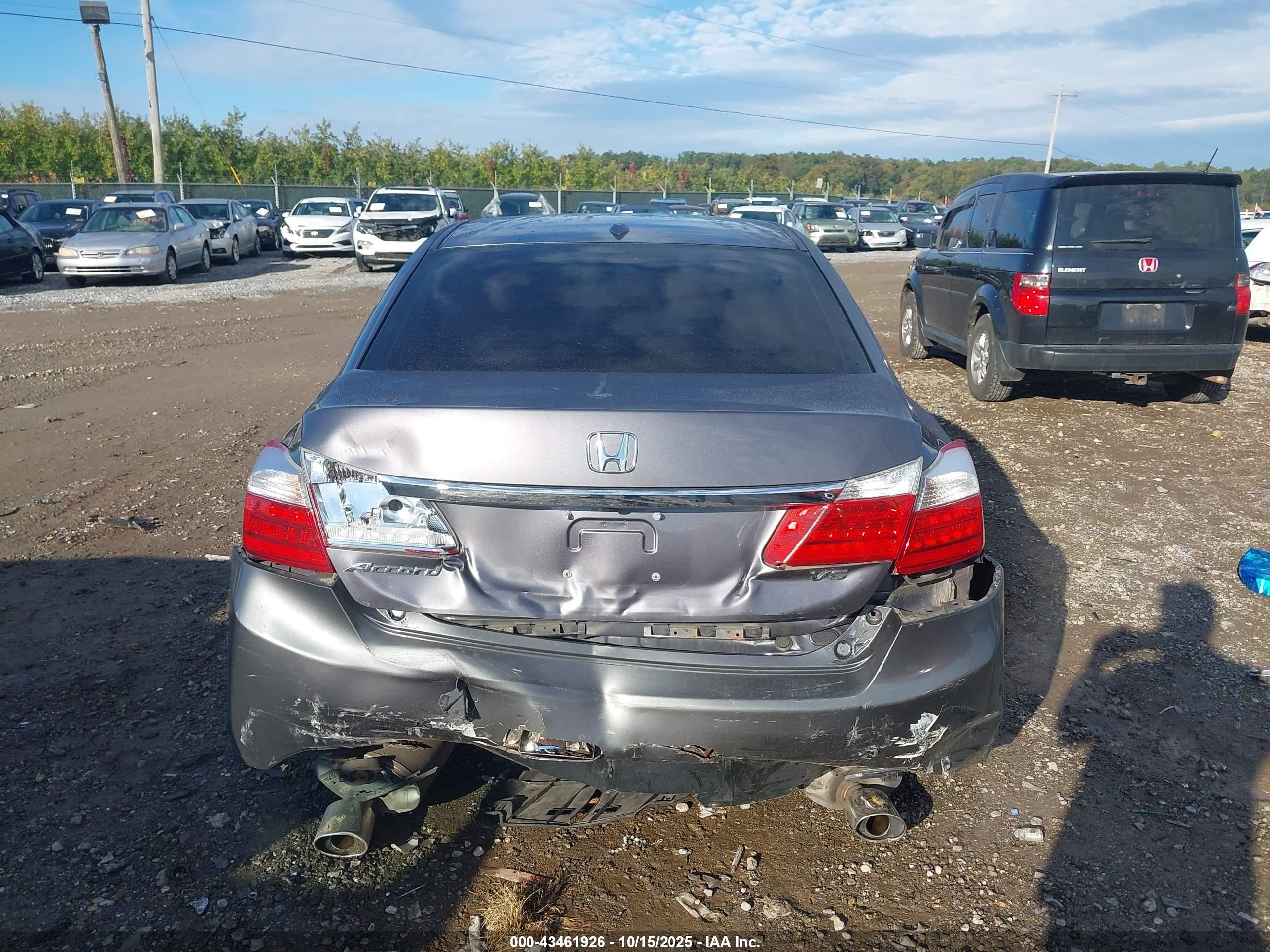 2015 Honda Accord Ex-l V-6 Gray vin: 1HGCR3F83FA020703