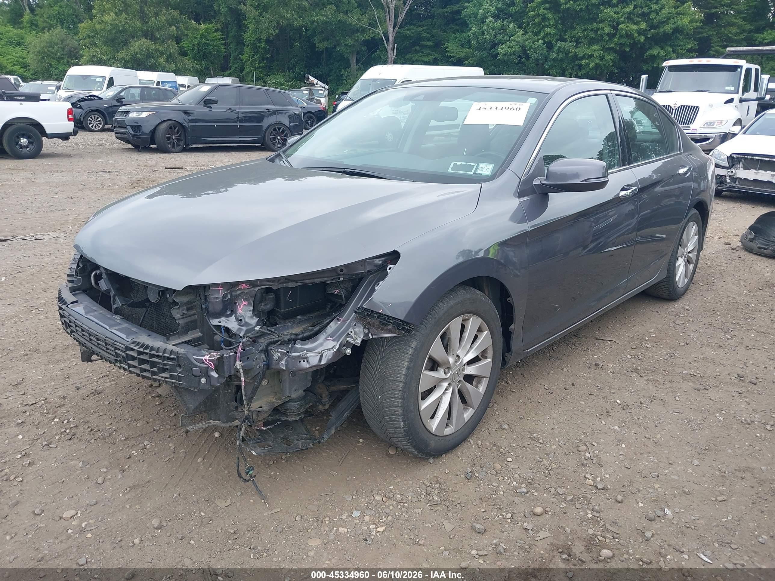 2015 Honda Accord Ex-l V-6 Gray vin: 1HGCR3F83FA023374
