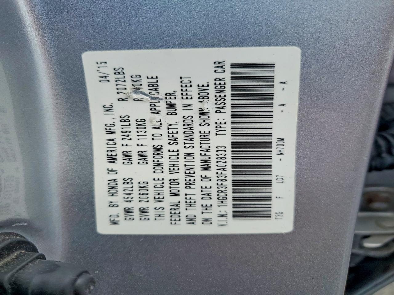 2015 Honda Accord Exl Silver vin: 1HGCR3F83FA028333