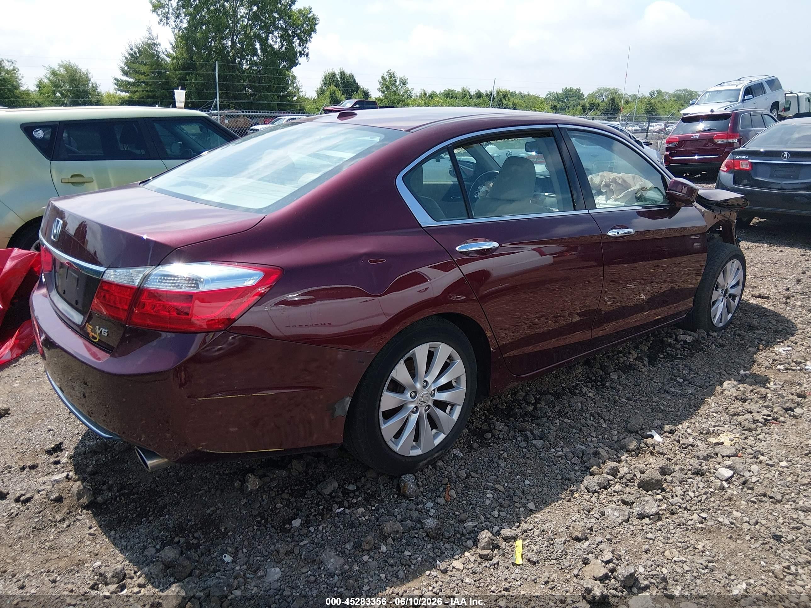 2015 Honda Accord Ex-l V-6 Red vin: 1HGCR3F83FA031975