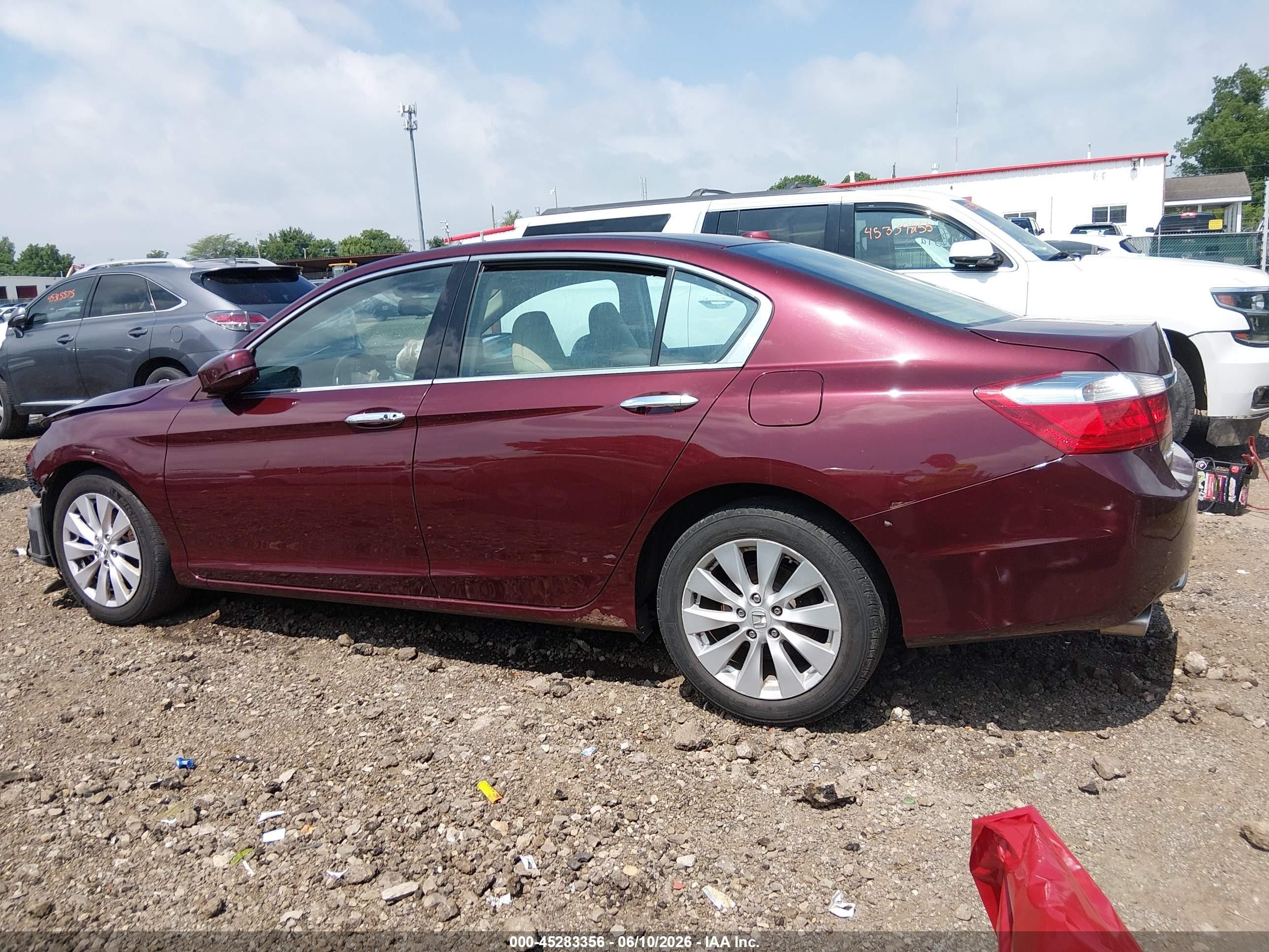 2015 Honda Accord Ex-l V-6 Red vin: 1HGCR3F83FA031975