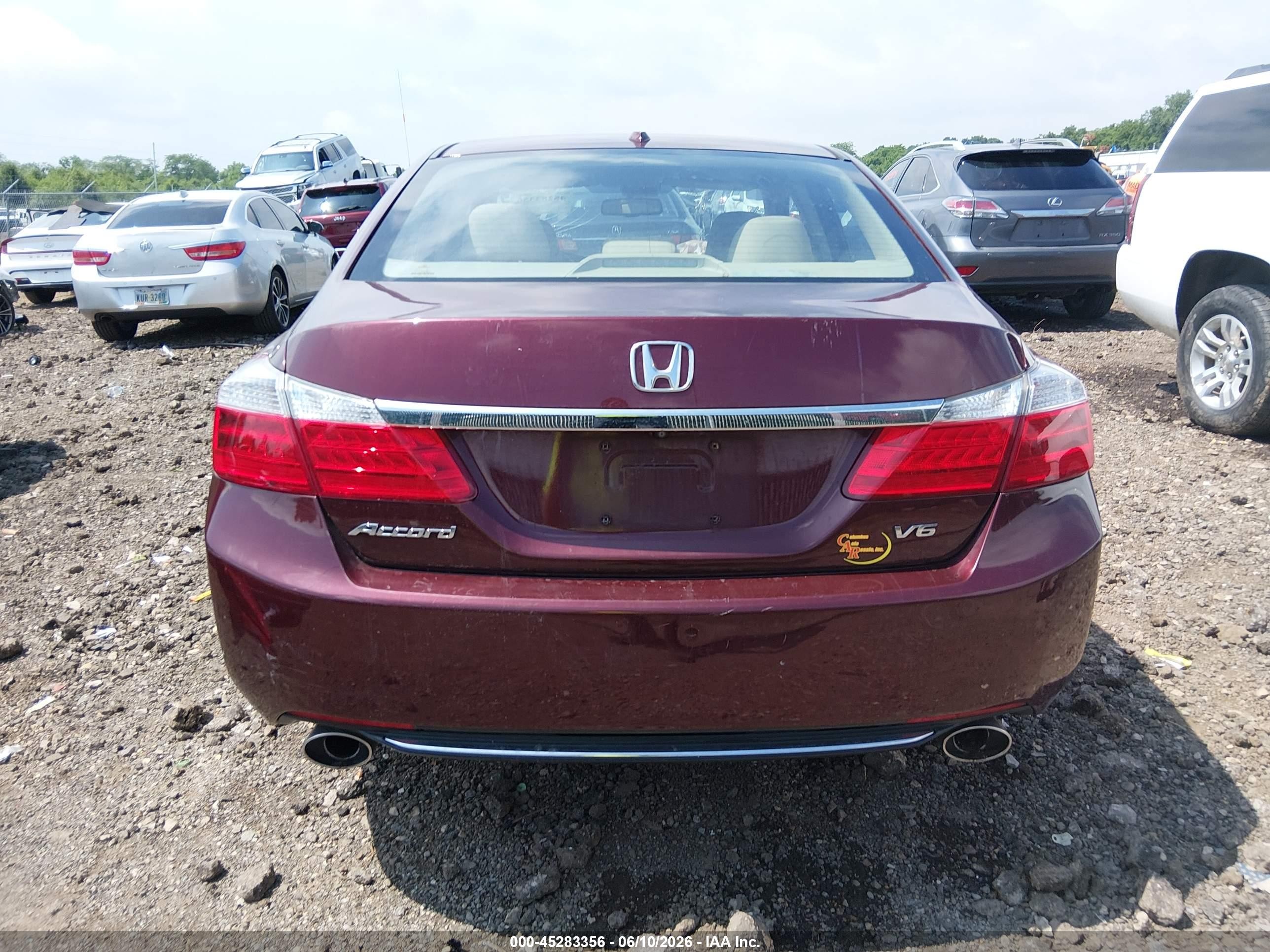 2015 Honda Accord Ex-l V-6 Red vin: 1HGCR3F83FA031975