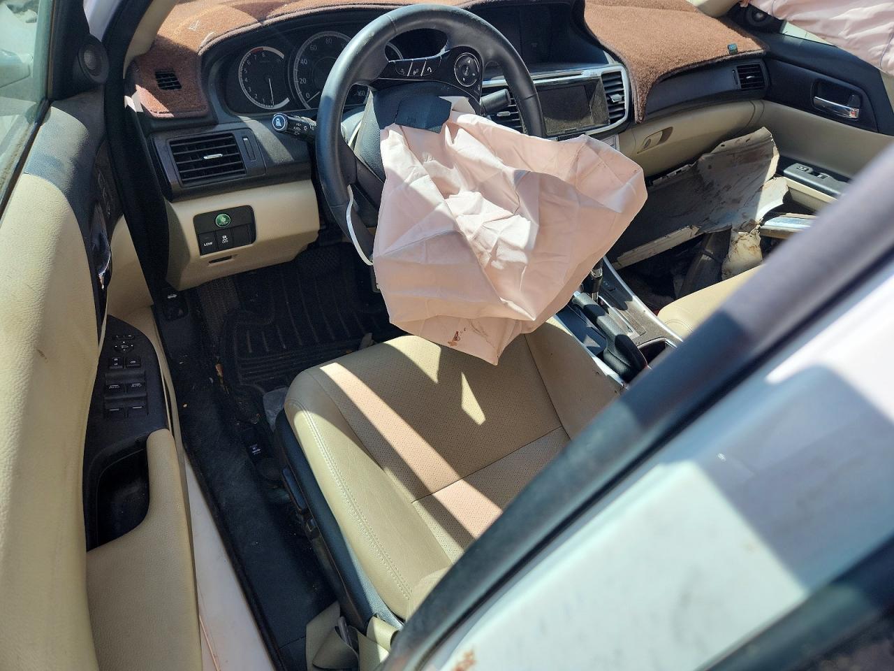 2015 Honda Accord Exl White vin: 1HGCR3F83FA034035