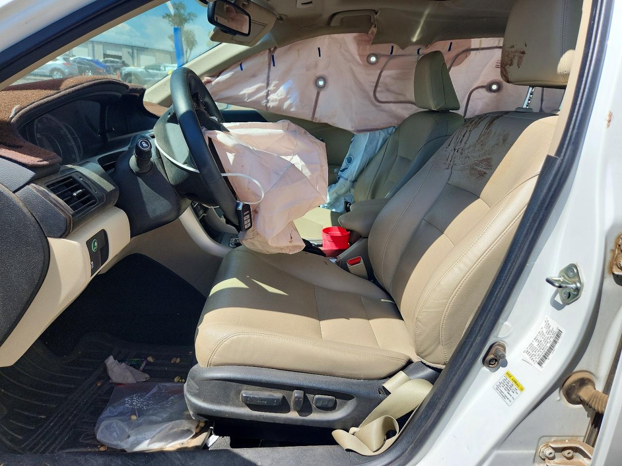 2015 Honda Accord Exl White vin: 1HGCR3F83FA034035