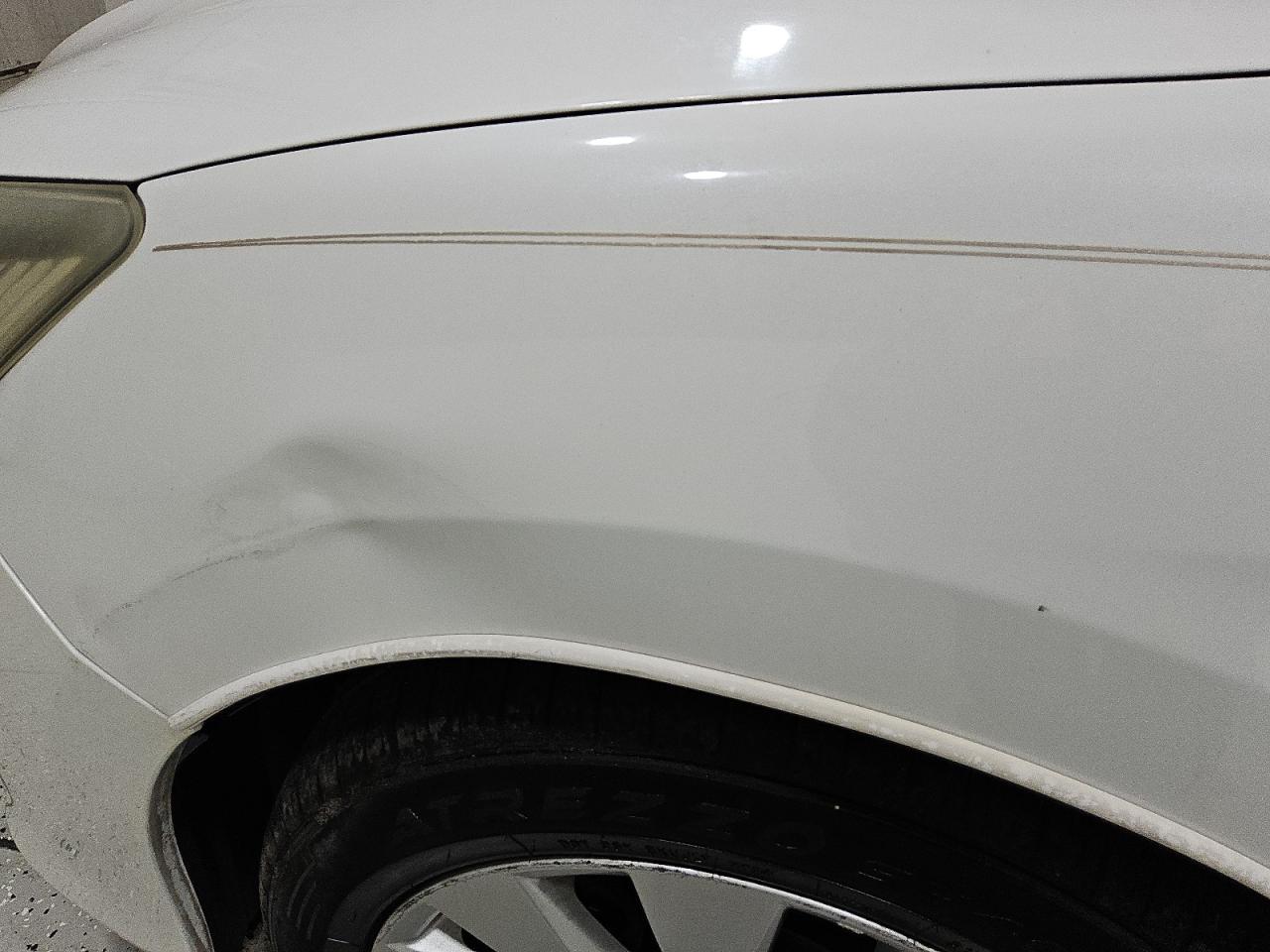 2013 Honda Accord Exl White vin: 1HGCR3F84DA002918 Damage: Left Front Fender, Dent(S) W/ Paint Dmg, 8 To 9 Inches