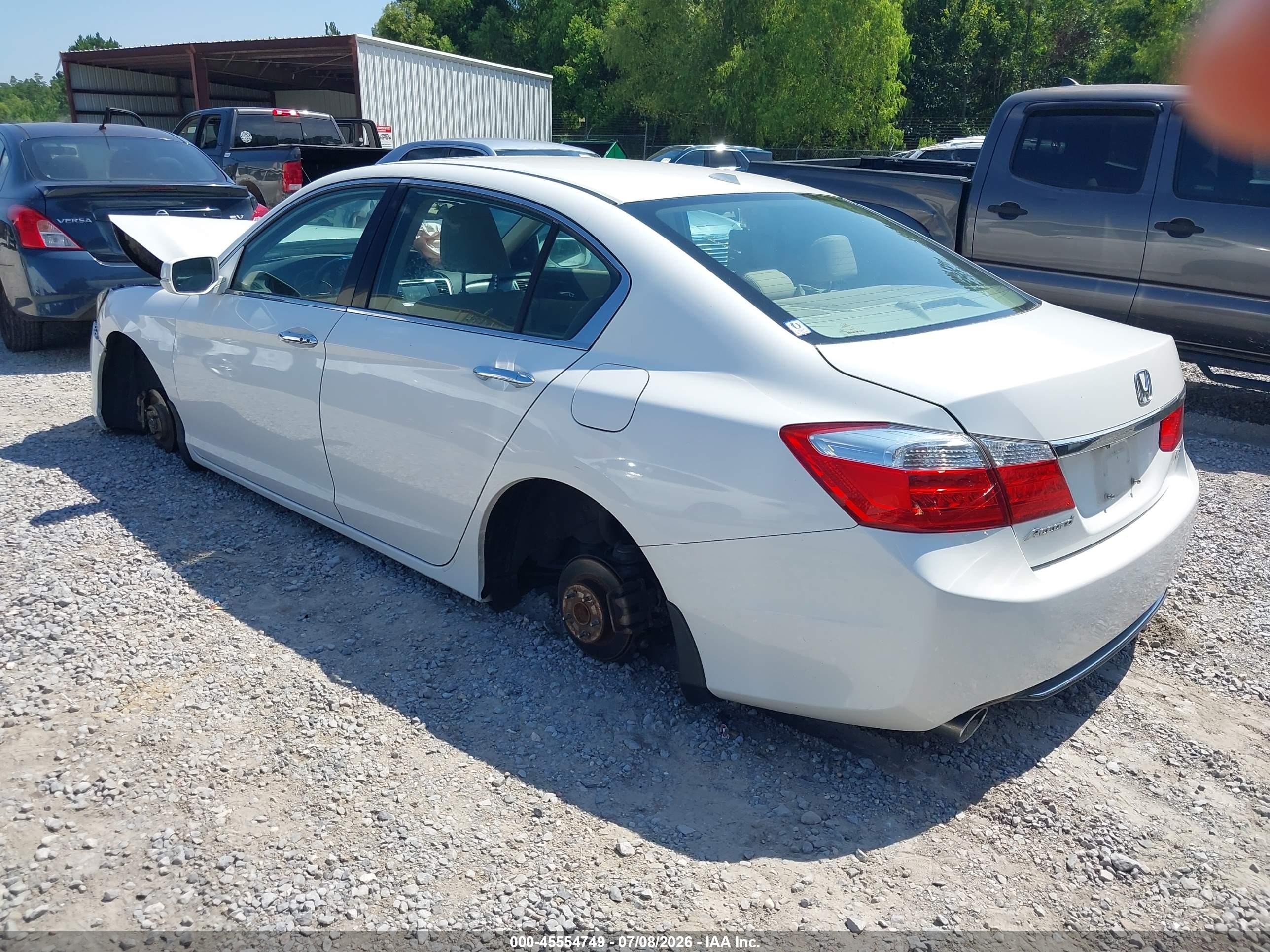 2013 Honda Accord Ex-l V-6 White vin: 1HGCR3F84DA006435