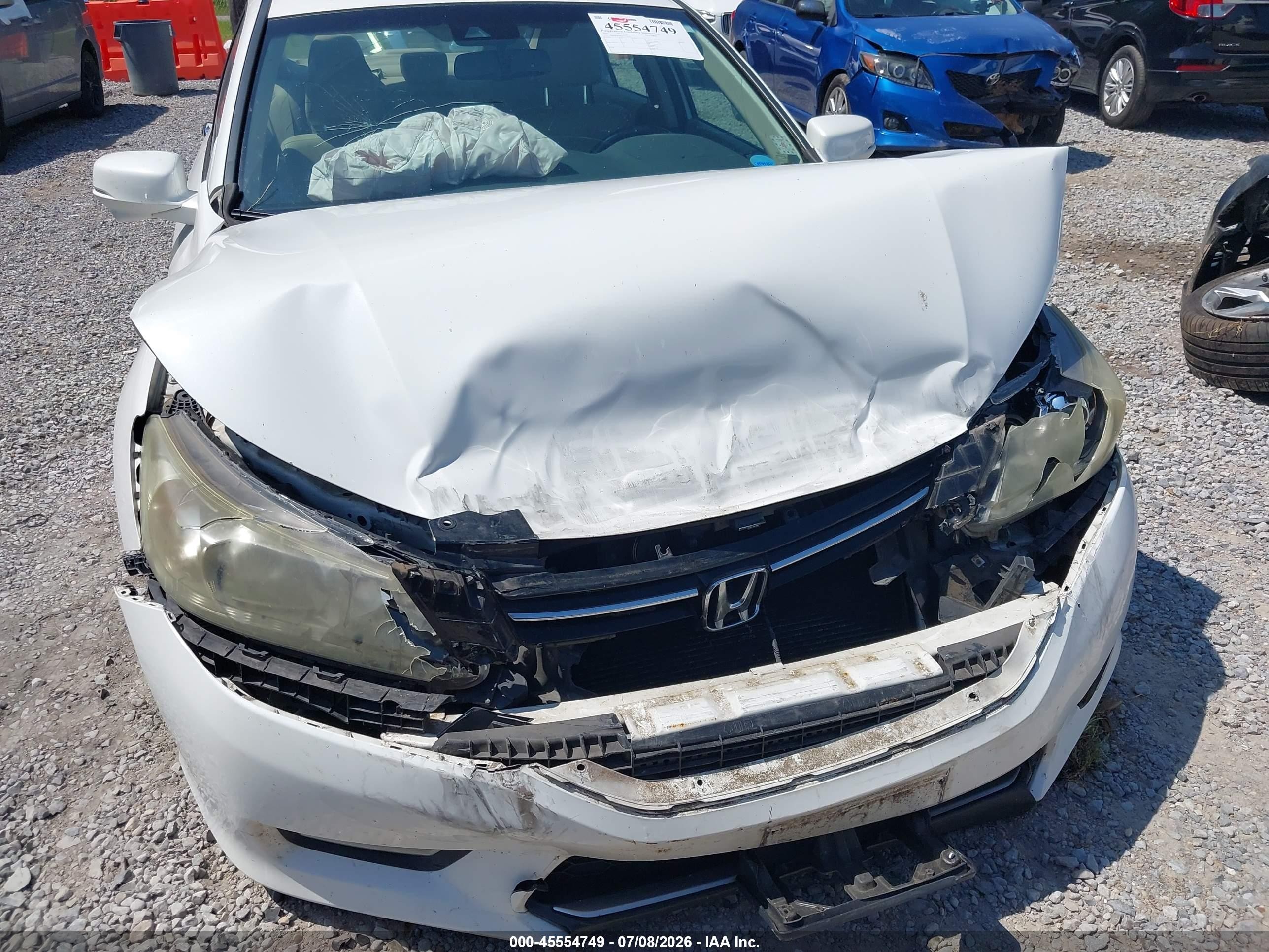 2013 Honda Accord Ex-l V-6 White vin: 1HGCR3F84DA006435
