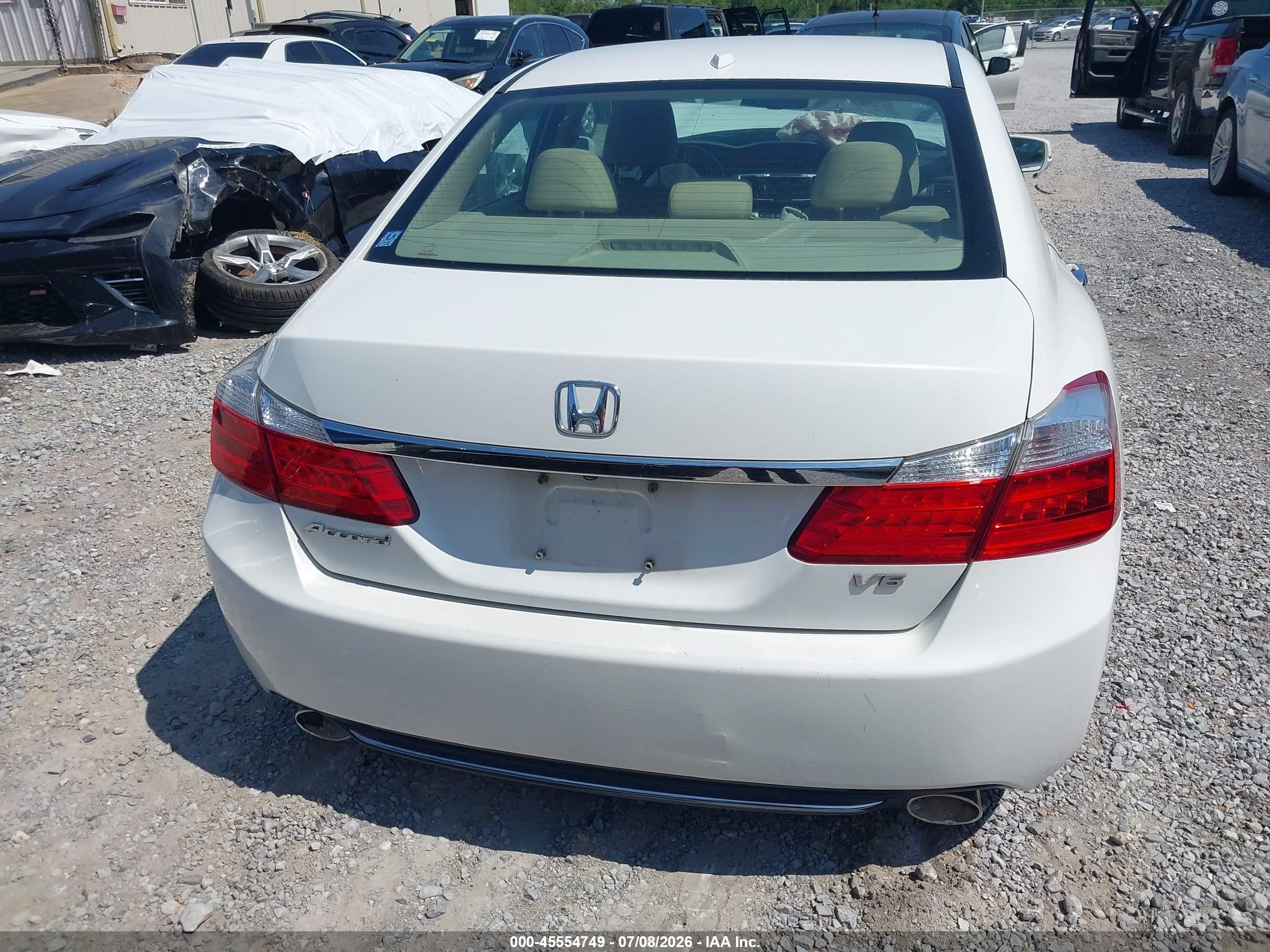 2013 Honda Accord Ex-l V-6 White vin: 1HGCR3F84DA006435