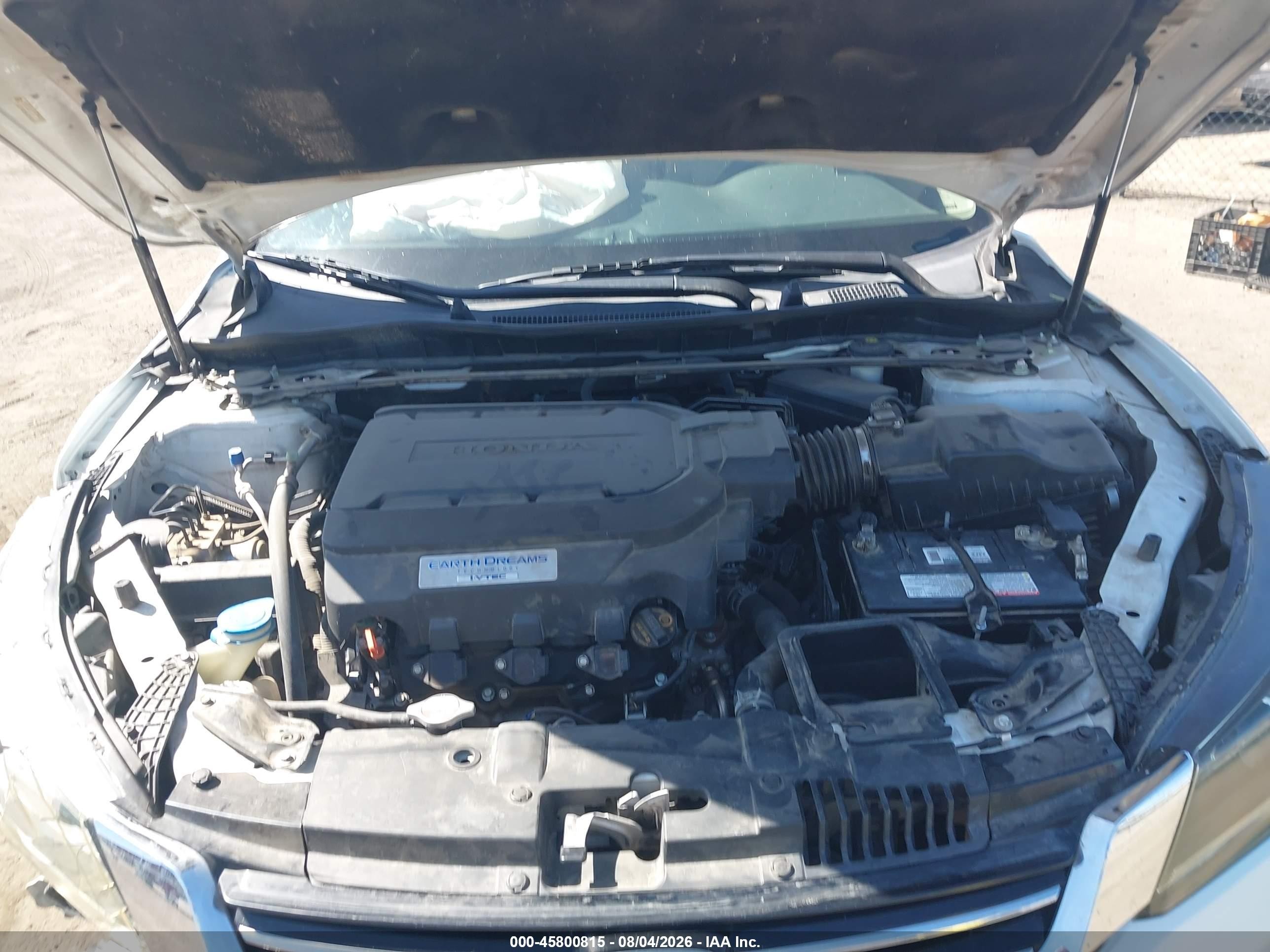 2013 Honda Accord Ex-l V-6 White vin: 1HGCR3F84DA007309