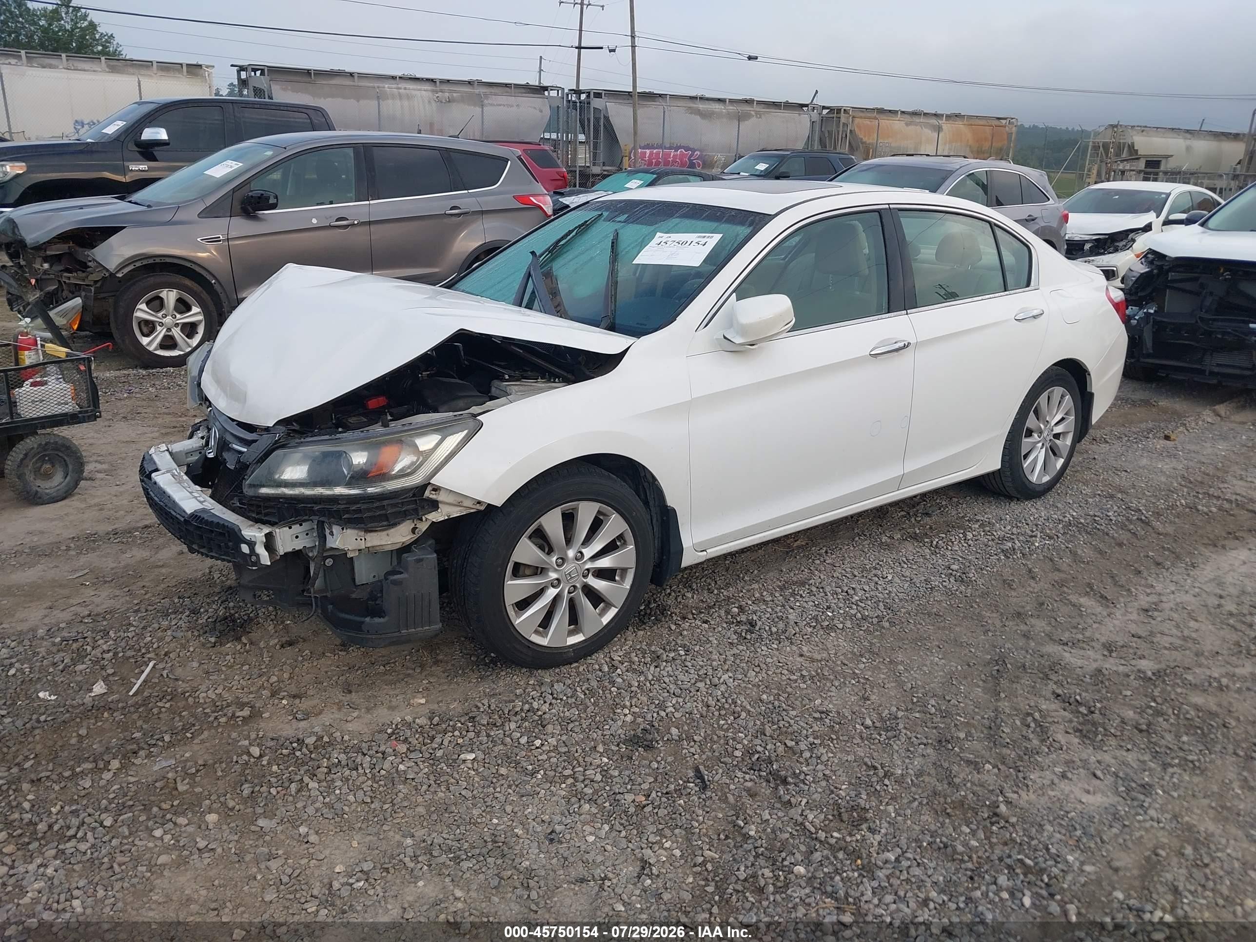 2013 Honda Accord Ex-l V-6 Белый vin: 1HGCR3F84DA011246