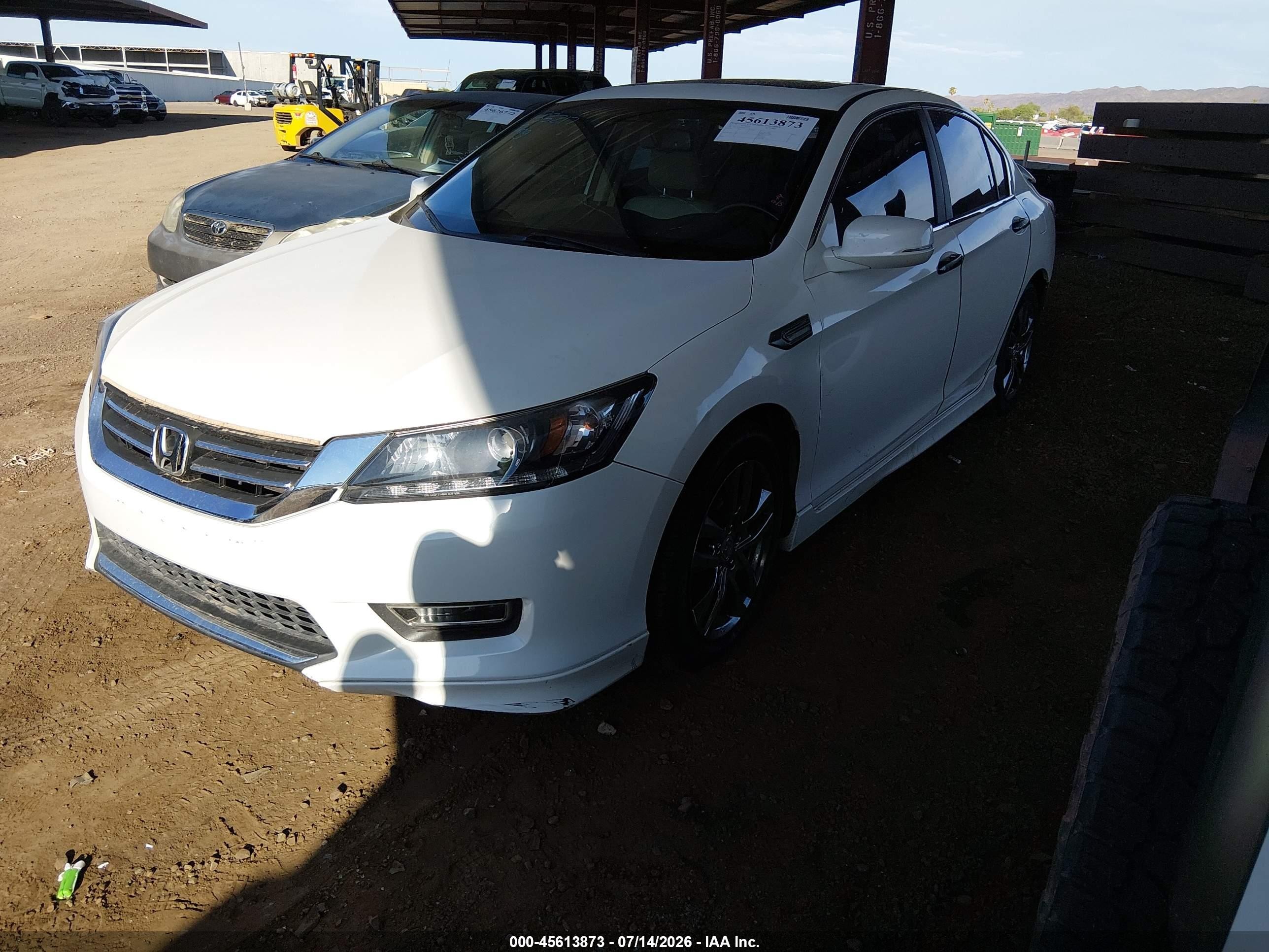 2013 Honda Accord Ex-l V-6 White vin: 1HGCR3F84DA014342