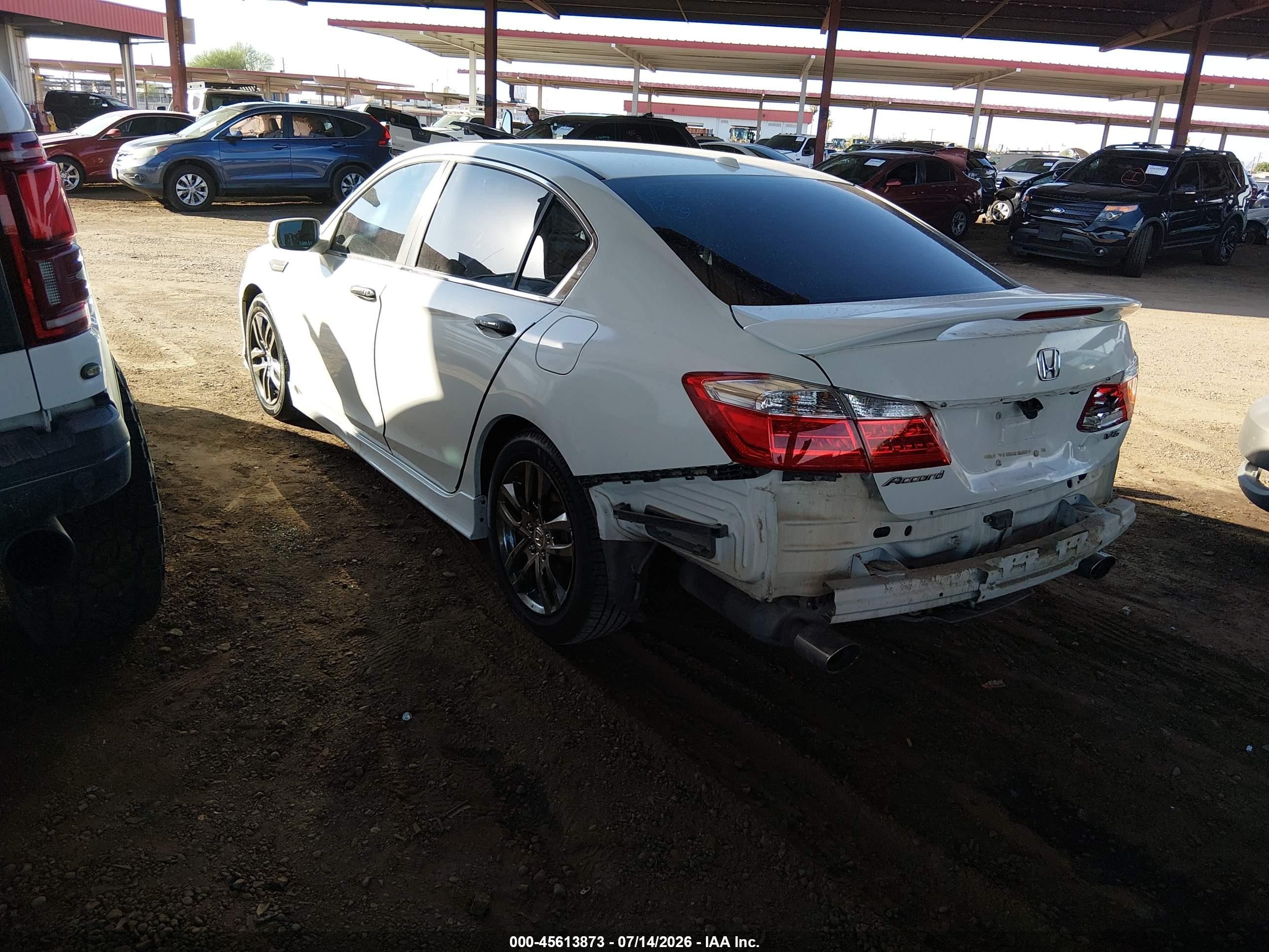 2013 Honda Accord Ex-l V-6 White vin: 1HGCR3F84DA014342