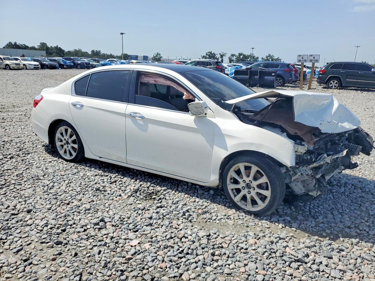 2013 Honda Accord Exl White vin: 1HGCR3F84DA018679