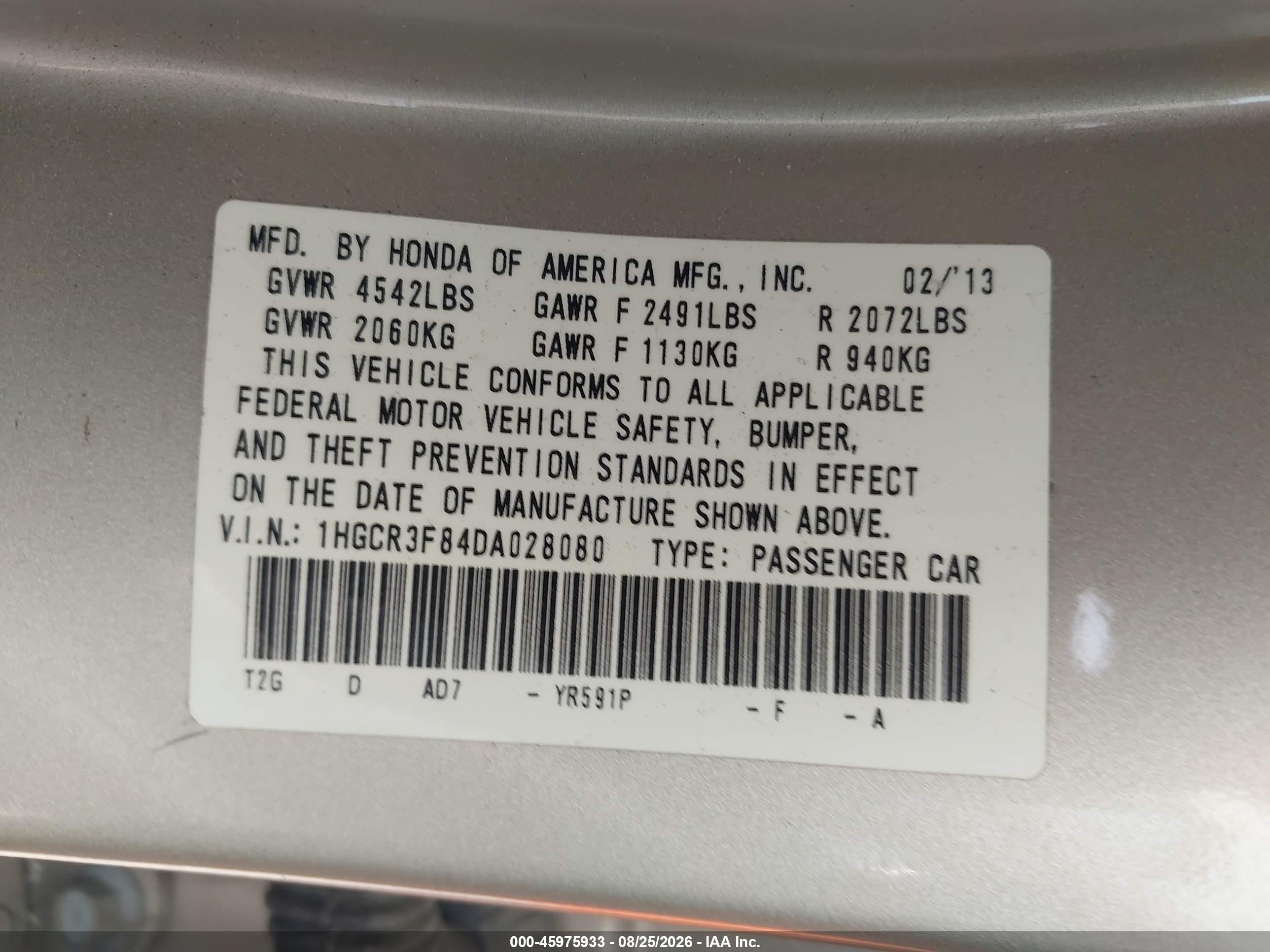 2013 Honda Accord Ex-l V-6 Brown vin: 1HGCR3F84DA028080