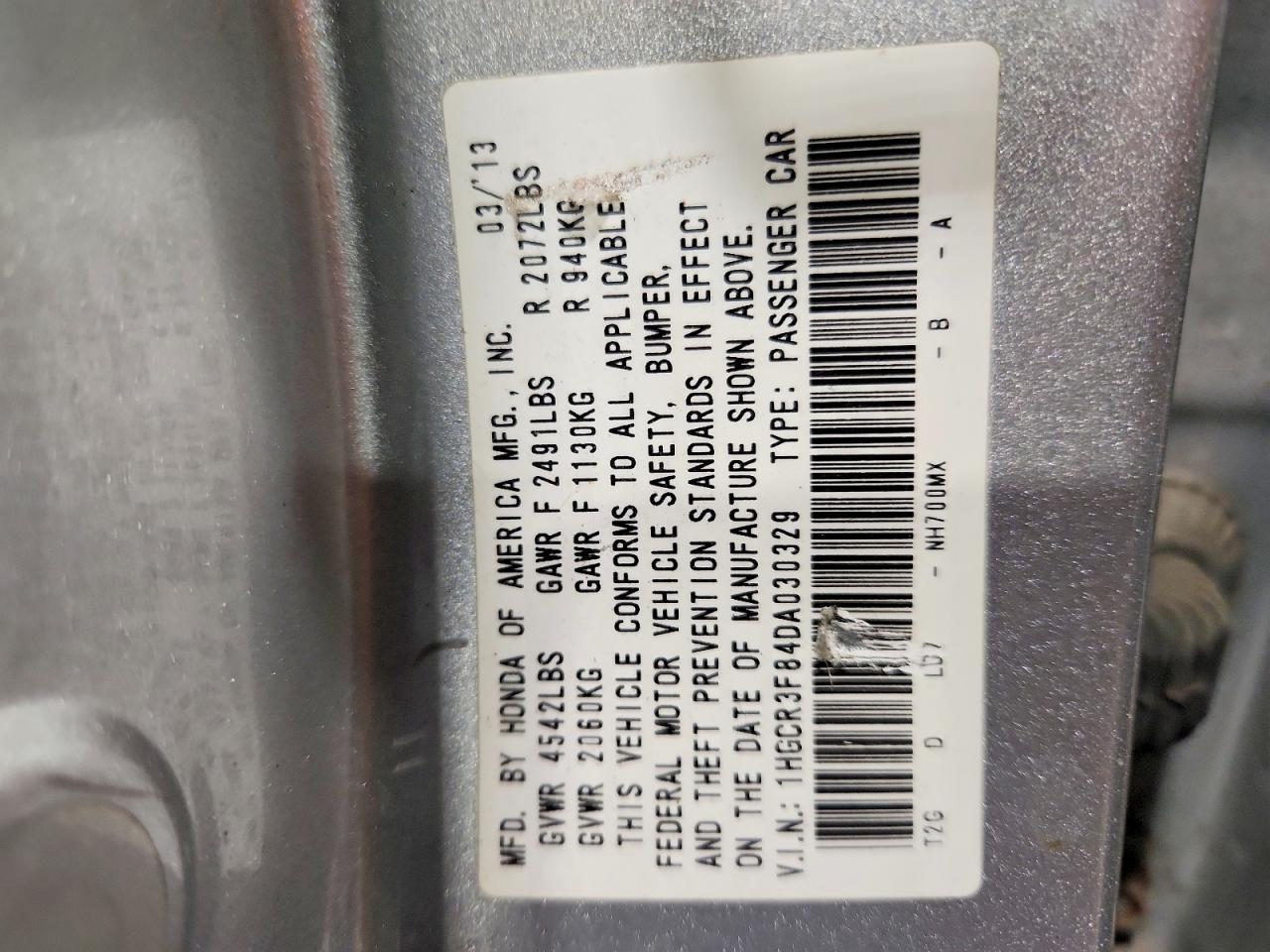 2013 Honda Accord Exl Silver vin: 1HGCR3F84DA030329