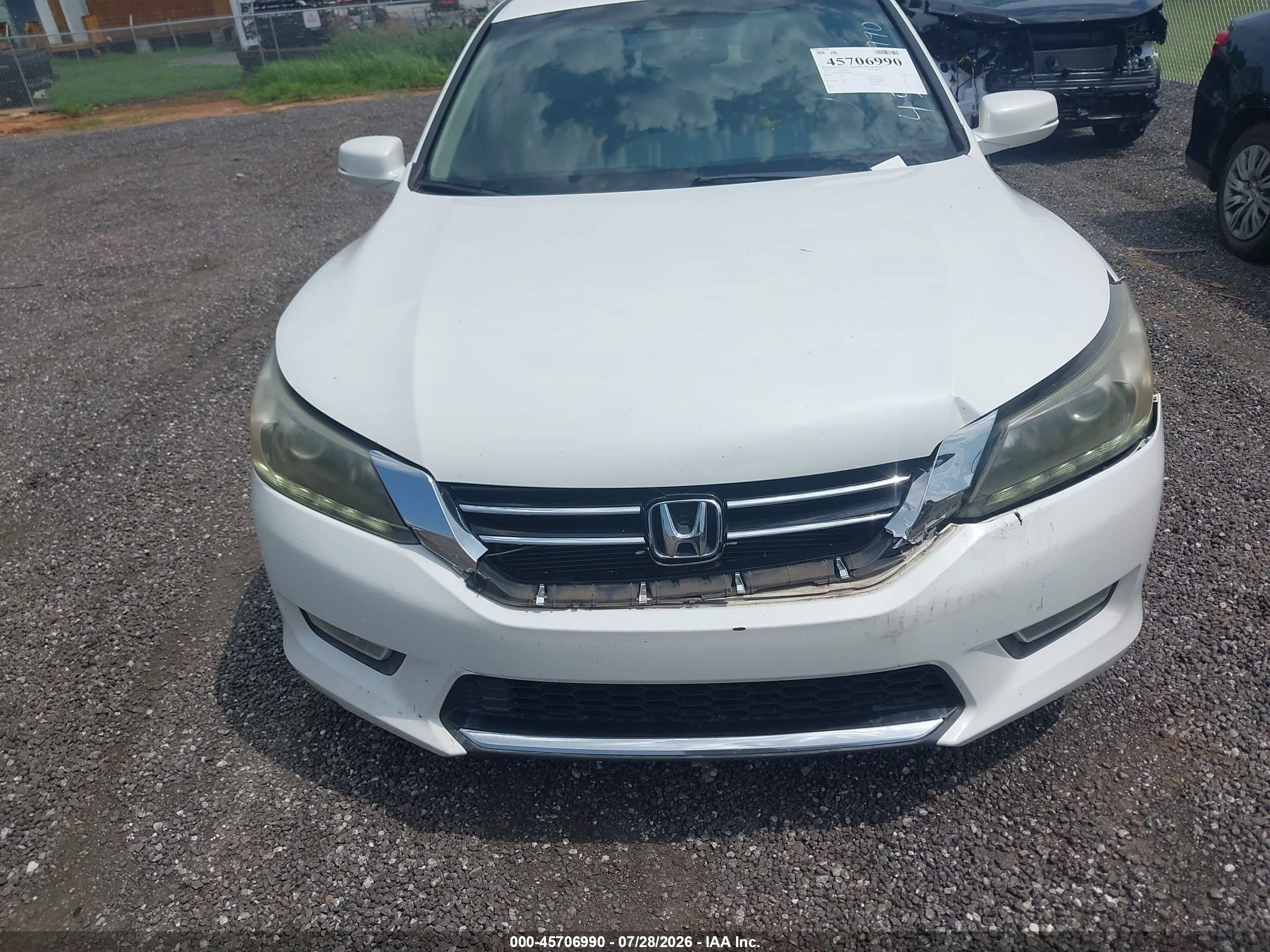 2013 Honda Accord Ex-l V-6 White vin: 1HGCR3F84DA047860