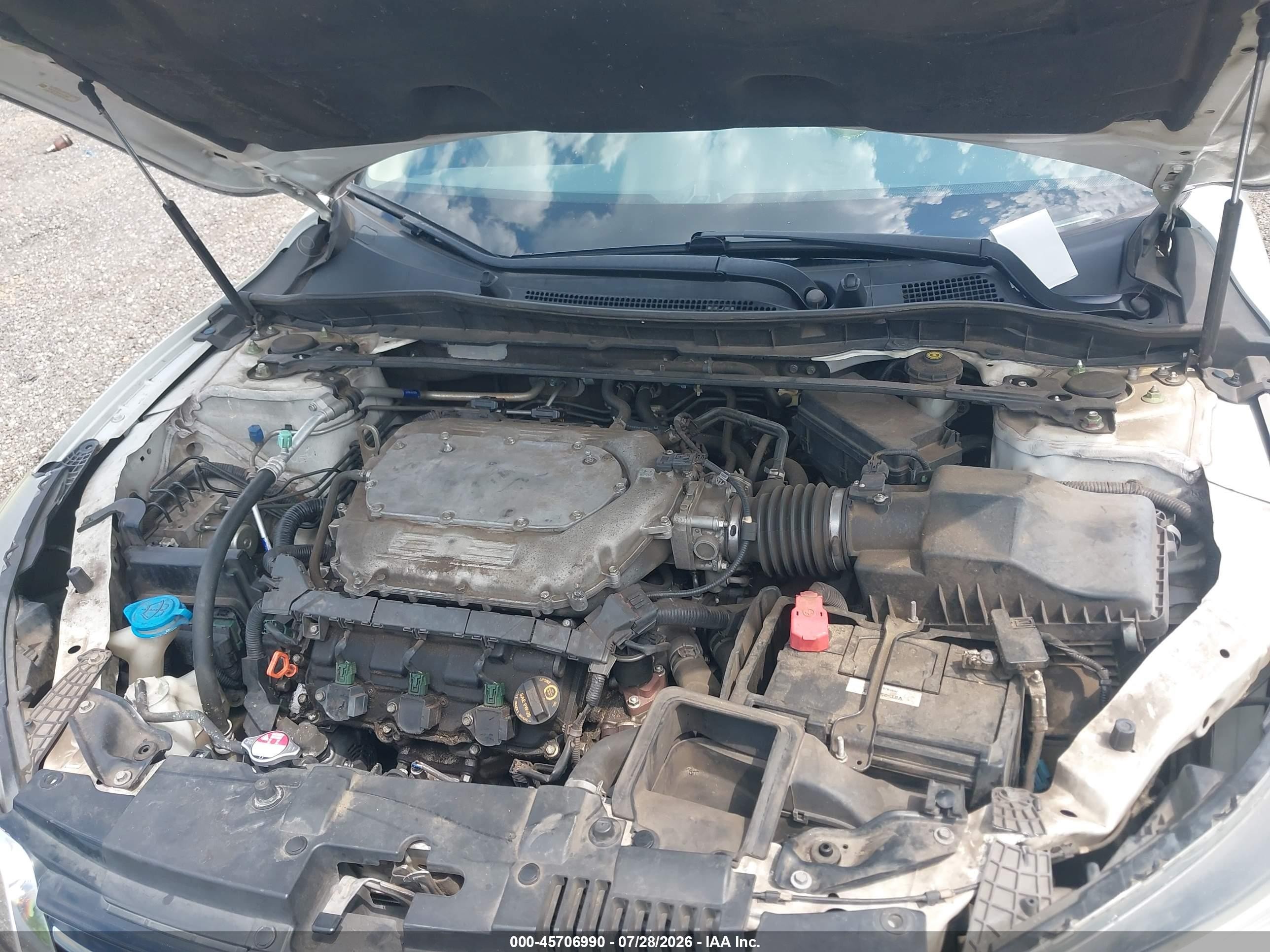 2013 Honda Accord Ex-l V-6 White vin: 1HGCR3F84DA047860