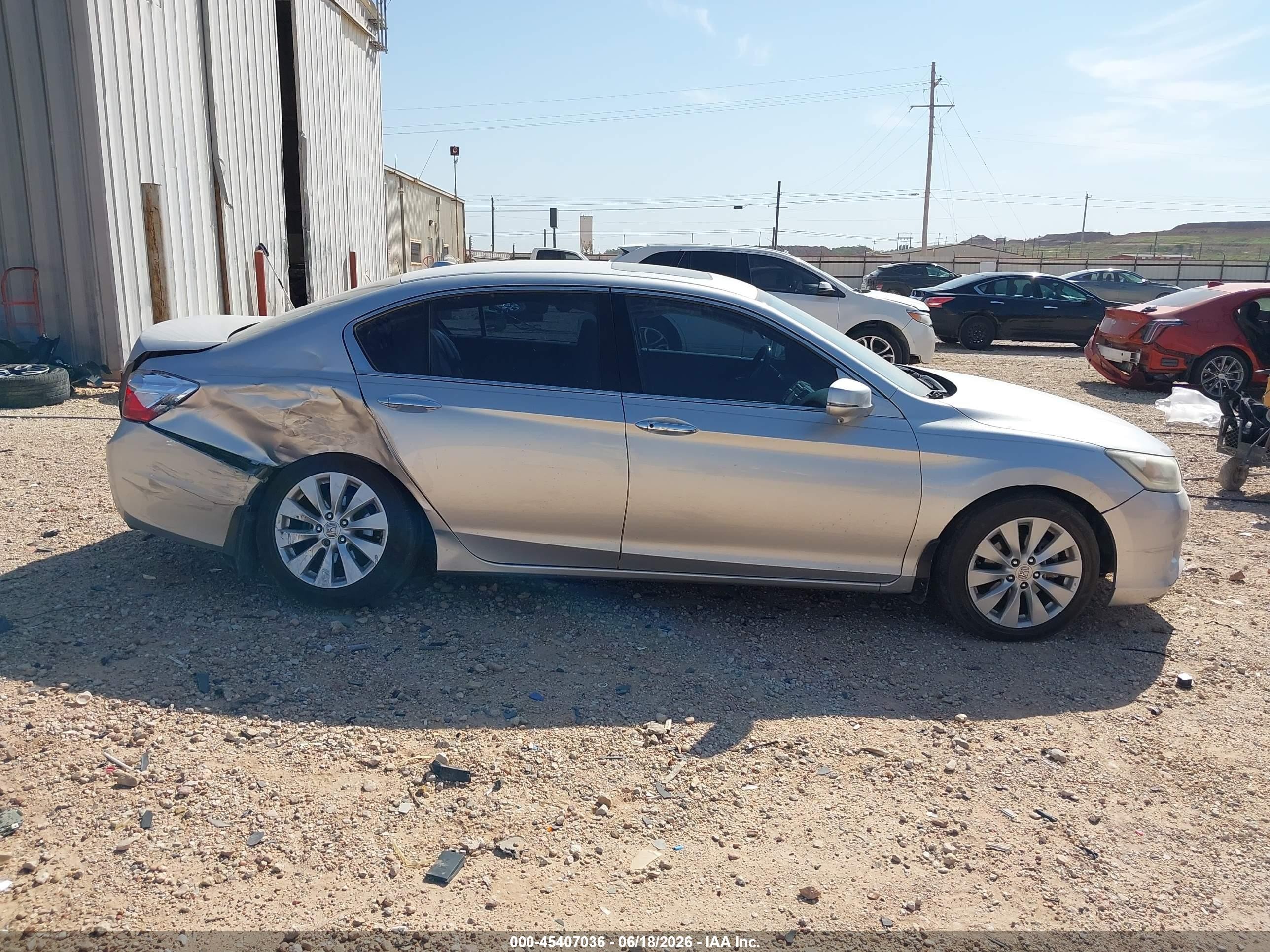 2014 Honda Accord Ex-l V-6 Silver vin: 1HGCR3F84EA015024